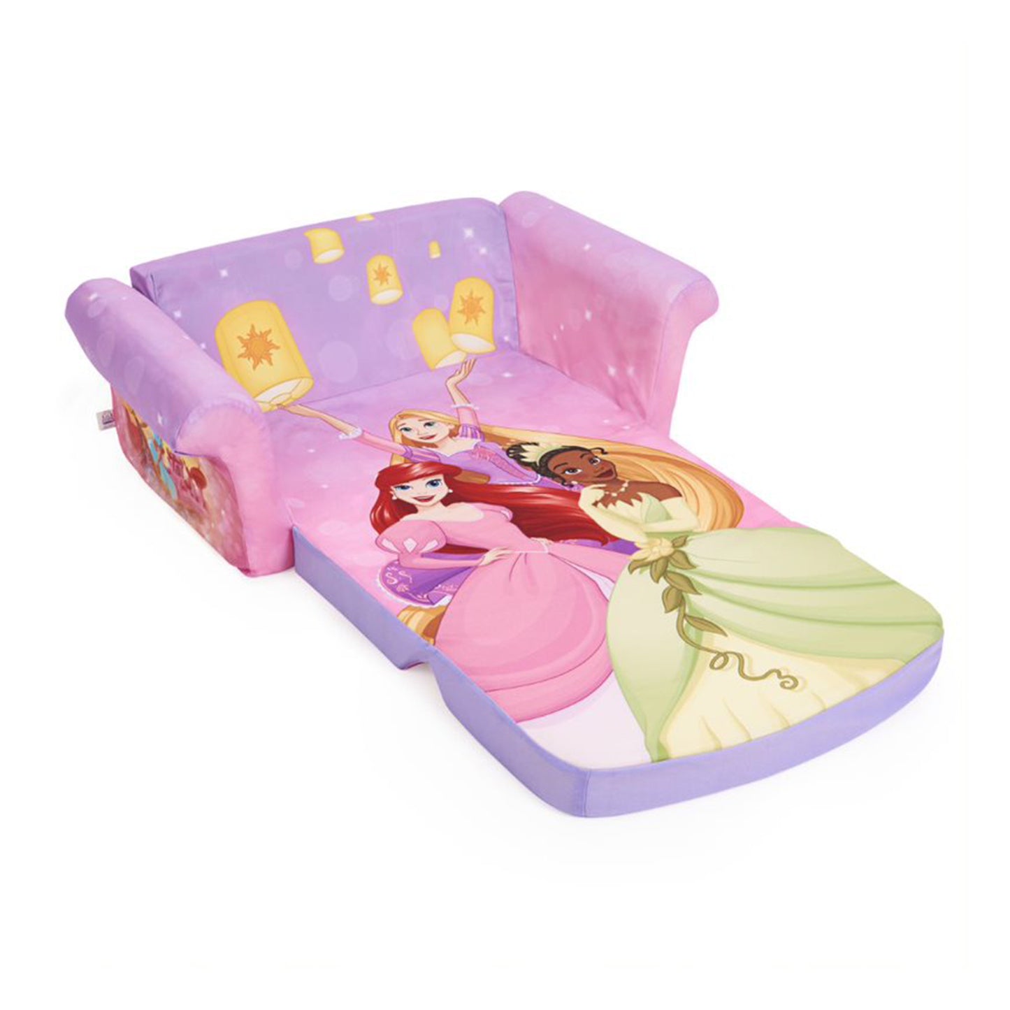 Marshmallow Furniture Kids Sofa 2-in-1 Flip Open Couch and Bed Disney Princess Design