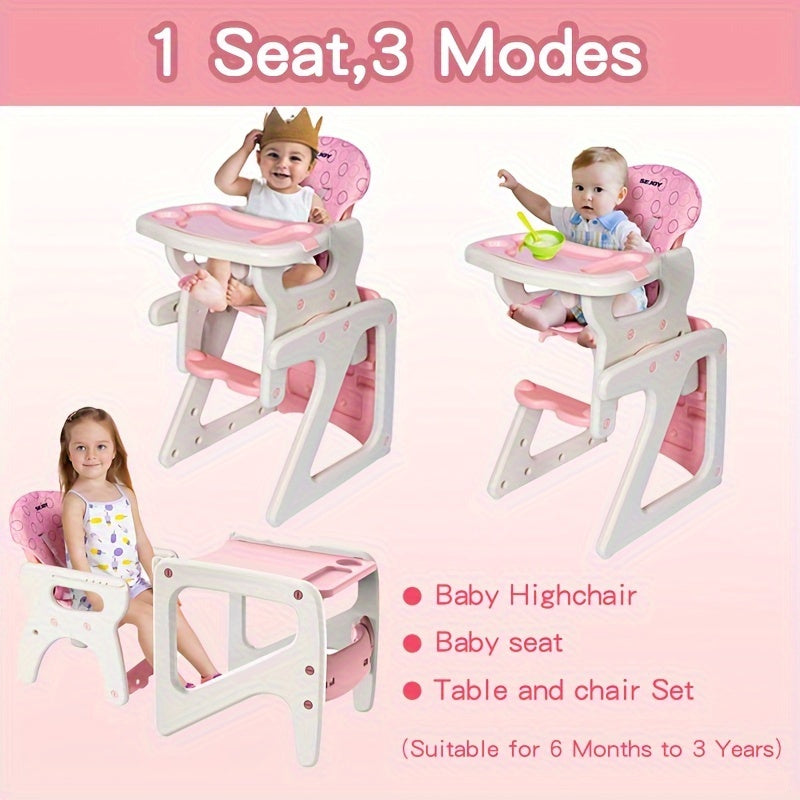 Children's Dining Chair 3-in-1 Multifunctional Baby Dining Chair Dining Chair Seat Convertible Play Seat Booster Toddler with Tray, As Halloween, Chrismas Gift