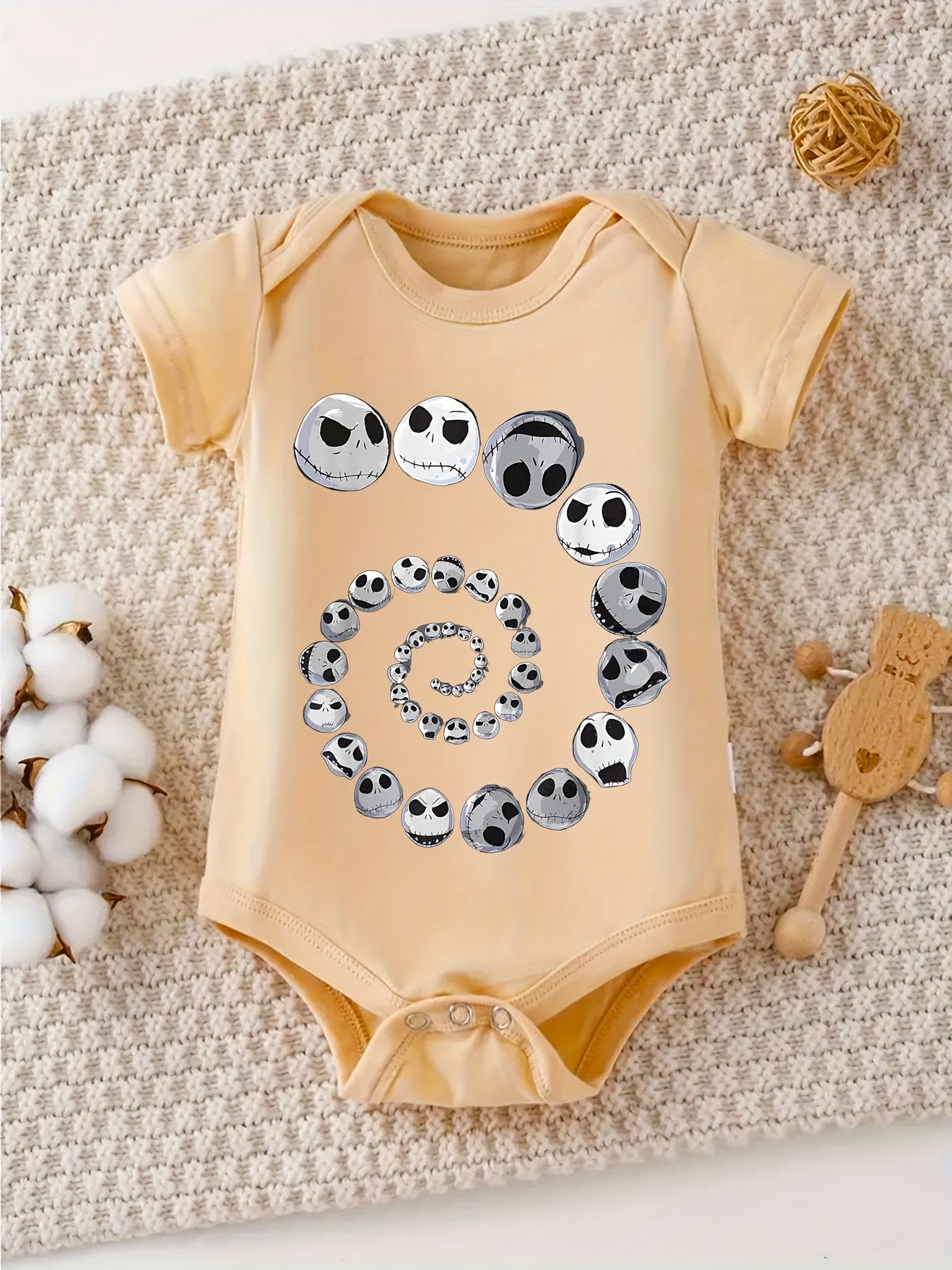 Disney The Nightmare Before Christmas Jack Baby Crawl Clothes 100 Percent Cotton 0-12 Months