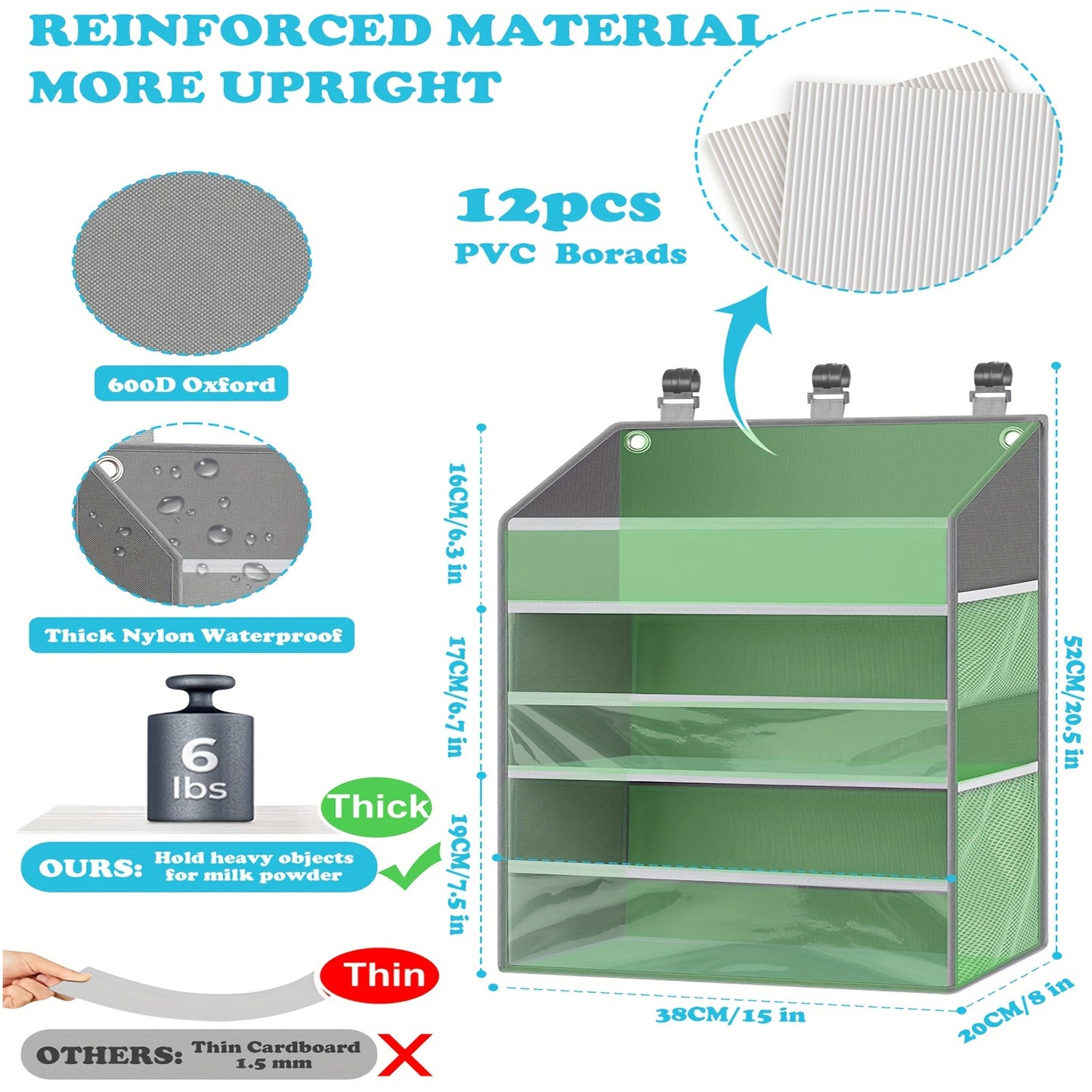 Hanging Diaper Caddy Organizer - Multiple Pockets, Baby Organizer For Nursery Accessories Changing Table Organizer And Diaper Storage - Gray - For New Parents - Suitable for Nursery, Bathroom & Changing Table - Perfect Gift f