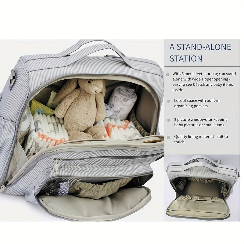 Diaper Bag Backpack, Multifunctional Travel Backpack, Shoulder Bag, Maternity Diaper Changing Bag. It Features A Large Capacity, Is Waterproof And Stylish. It'S A Must - Have Item And A Great Gift Choice For Festivals.