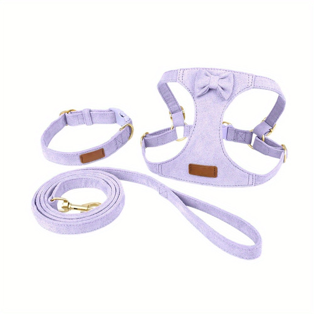 Adjustable Dog Harness Vest and Leash Set for Small to Medium Dogs and Kittens