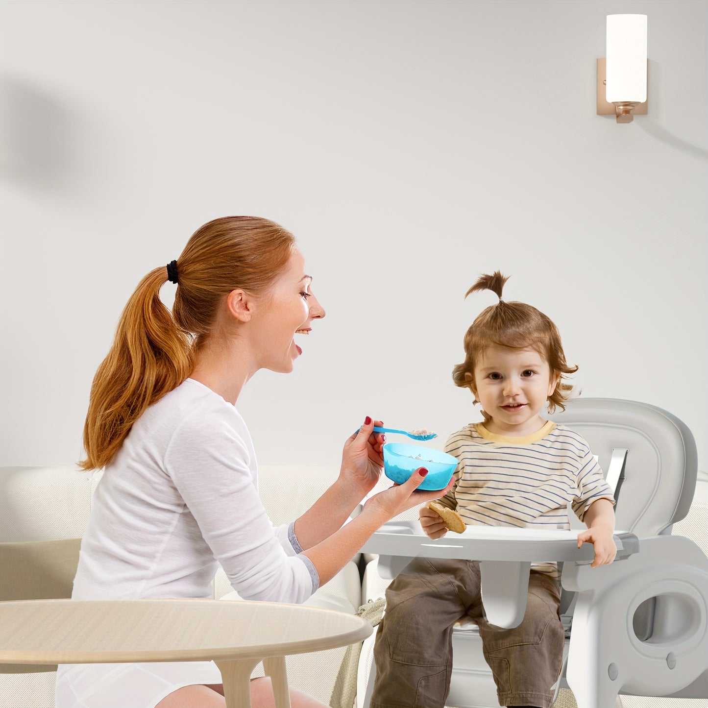 8 in 1 Convertible Infant High Chair with Wheels Adjustable Backrest and Removable Tray