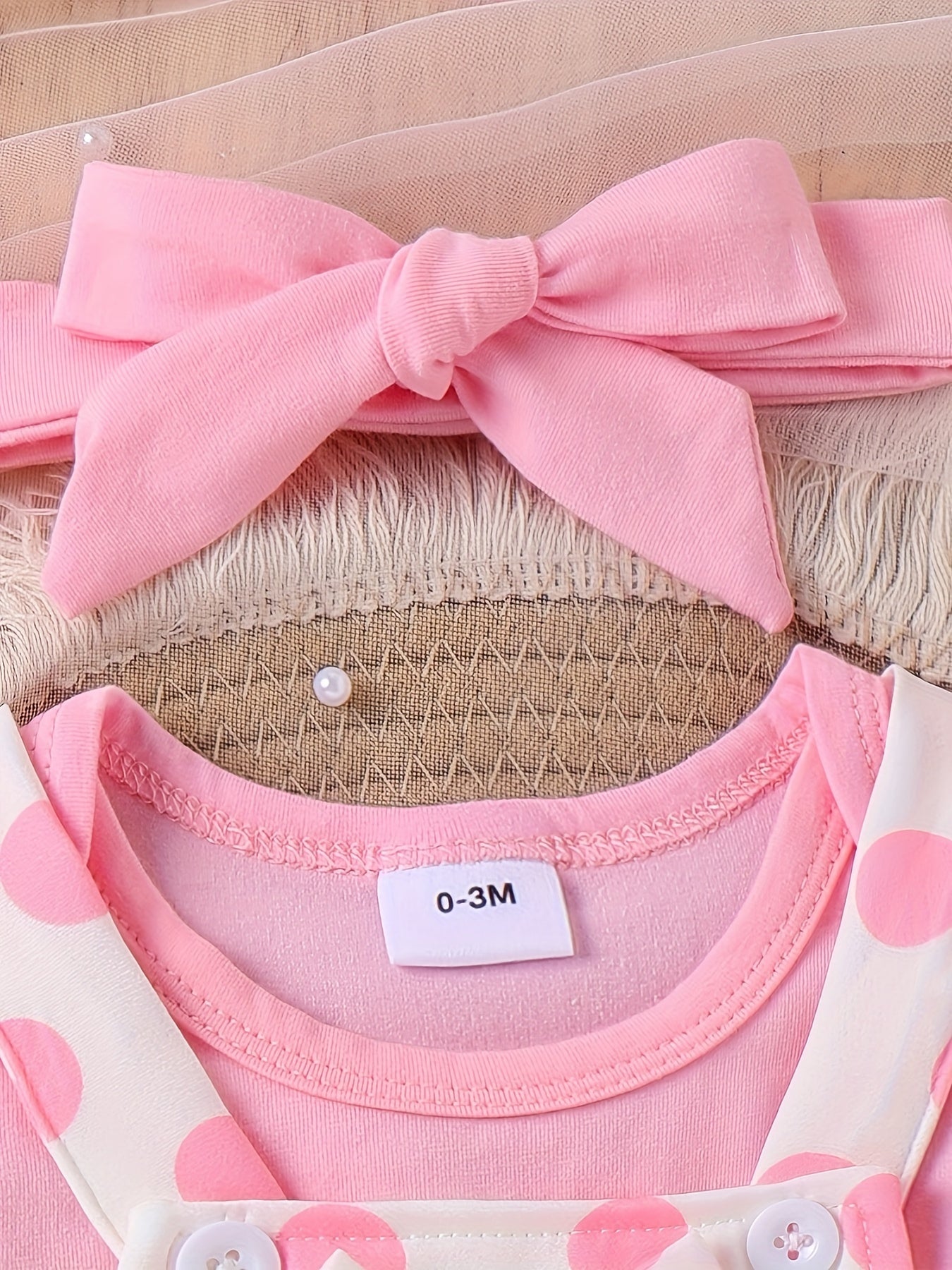 Baby Girl Summer Lace Outfit with Teddy Bear Strap Skirt and Headband 0-18 Months