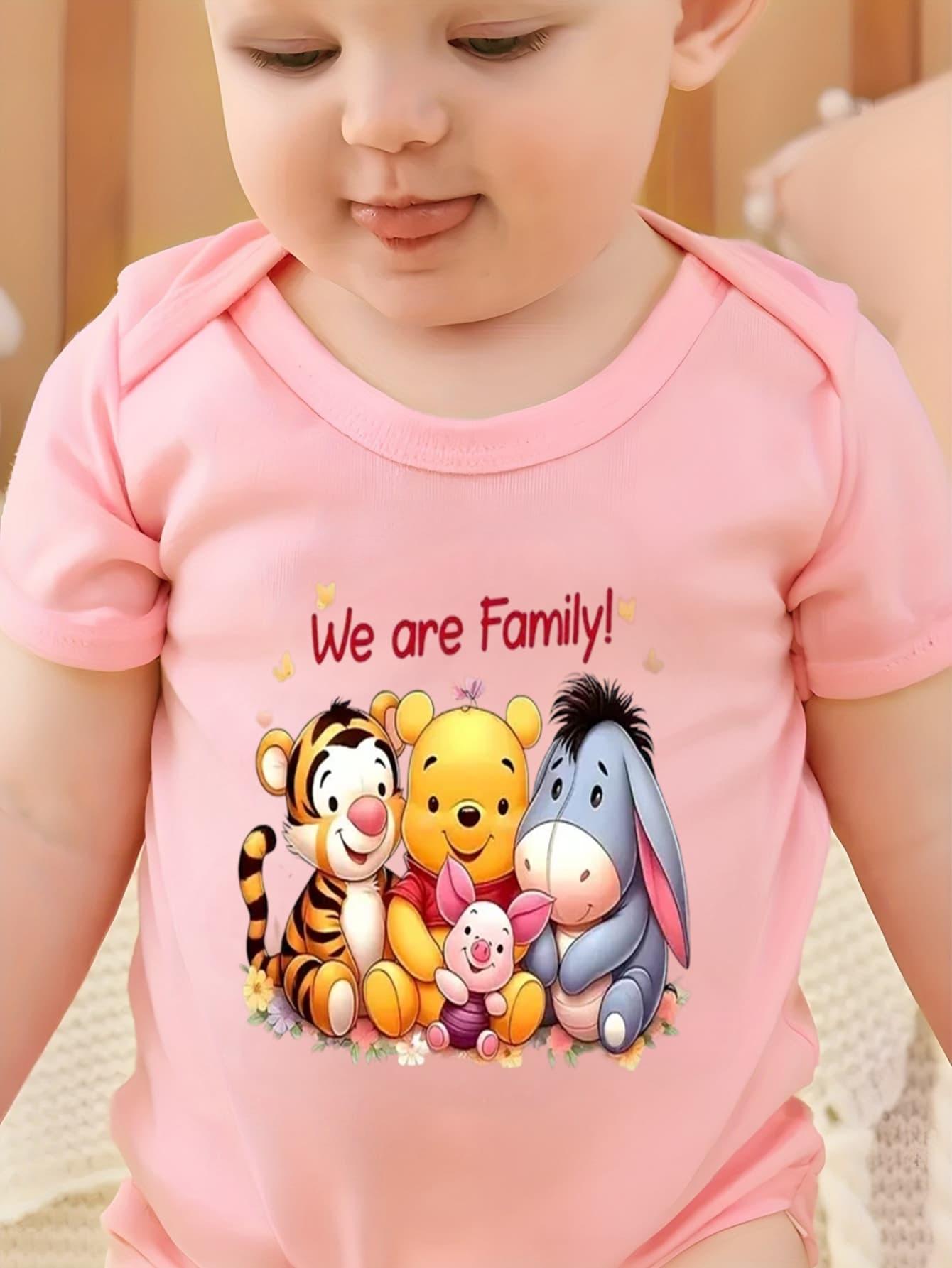 Disney Winnie the Pooh Tigger Piglet Eeyore Baby Bodysuit Summer Romper 100 Percent Cotton