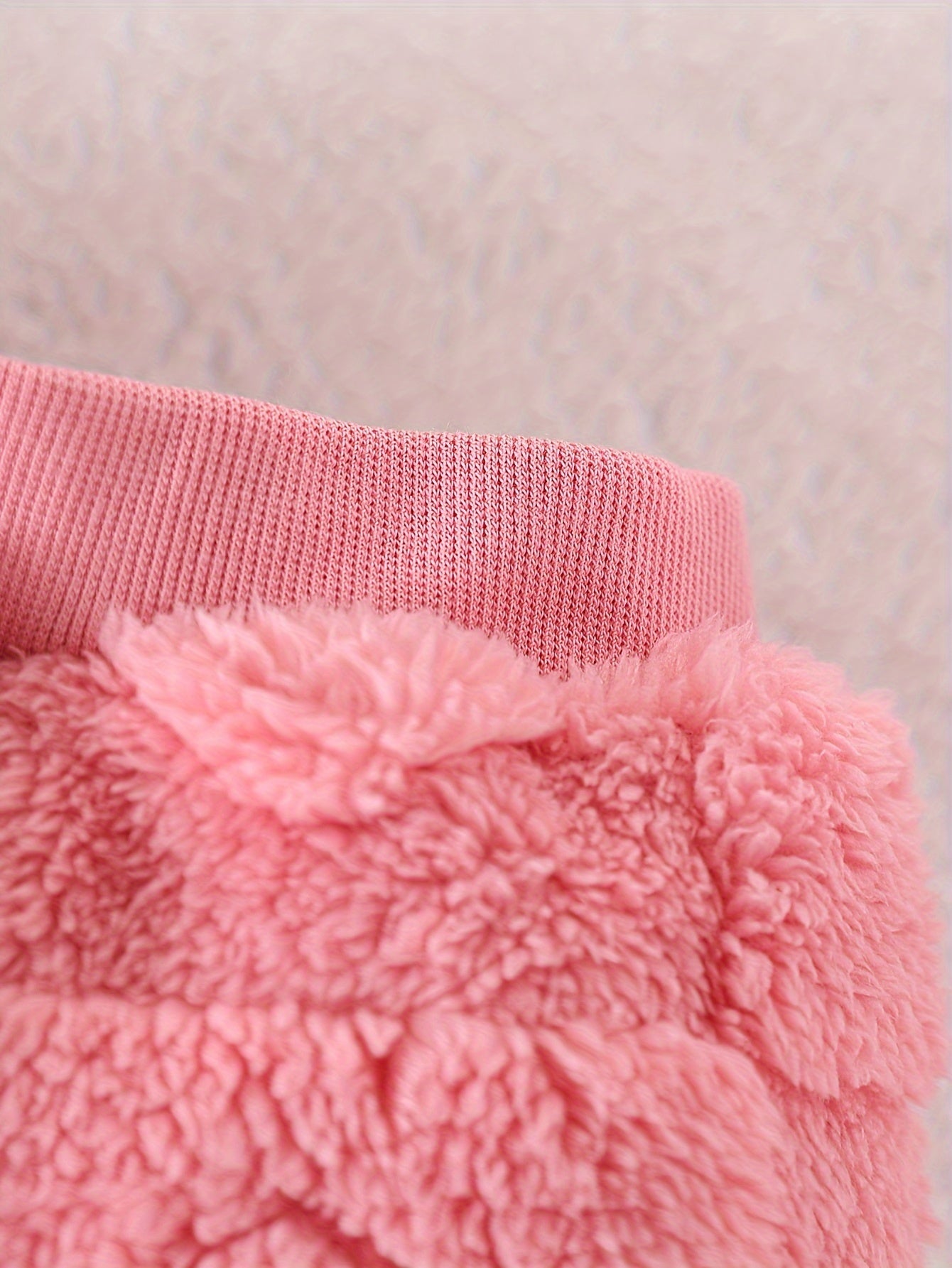 3pcs Girls And Babies Fashionable Plush Hooded Vest Top And Cuffed Trousers Set