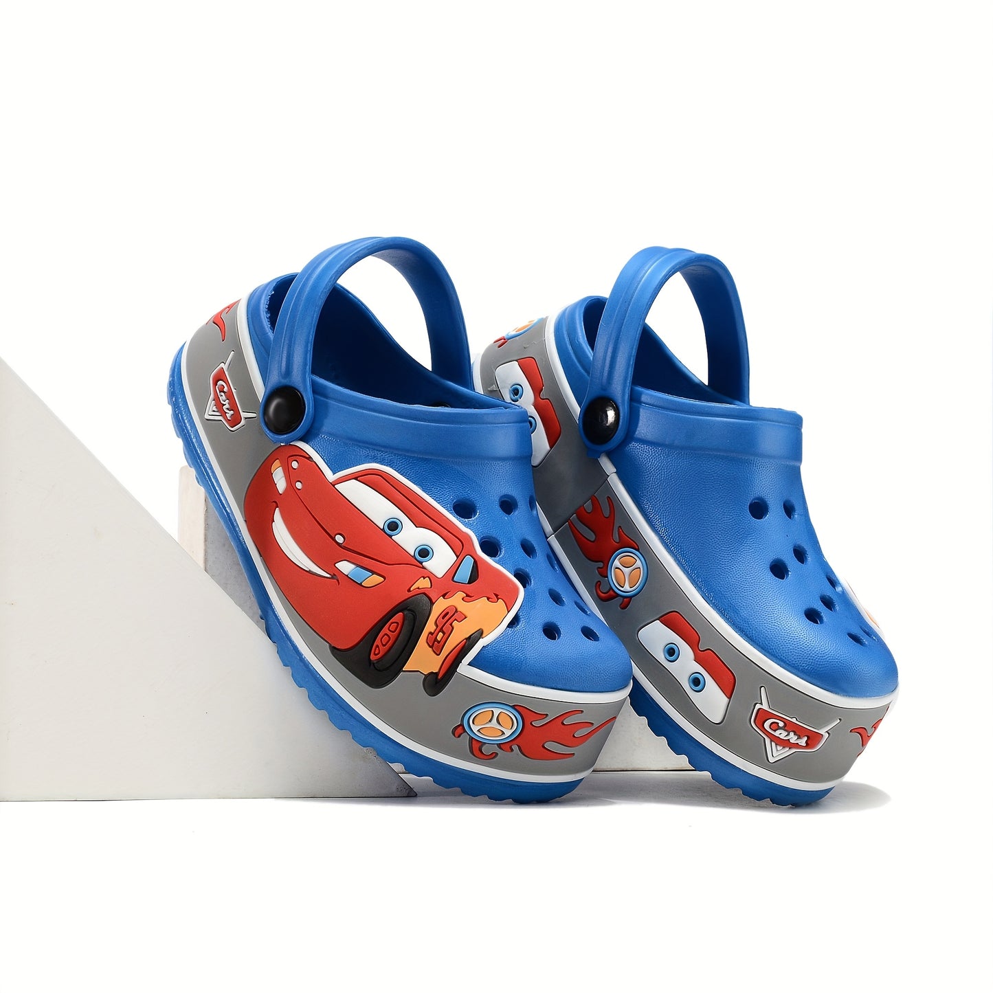 Disney Cars Lightning McQueen EVA Boys Wooden Clogs Lightweight Anti Slip Casual Shoes