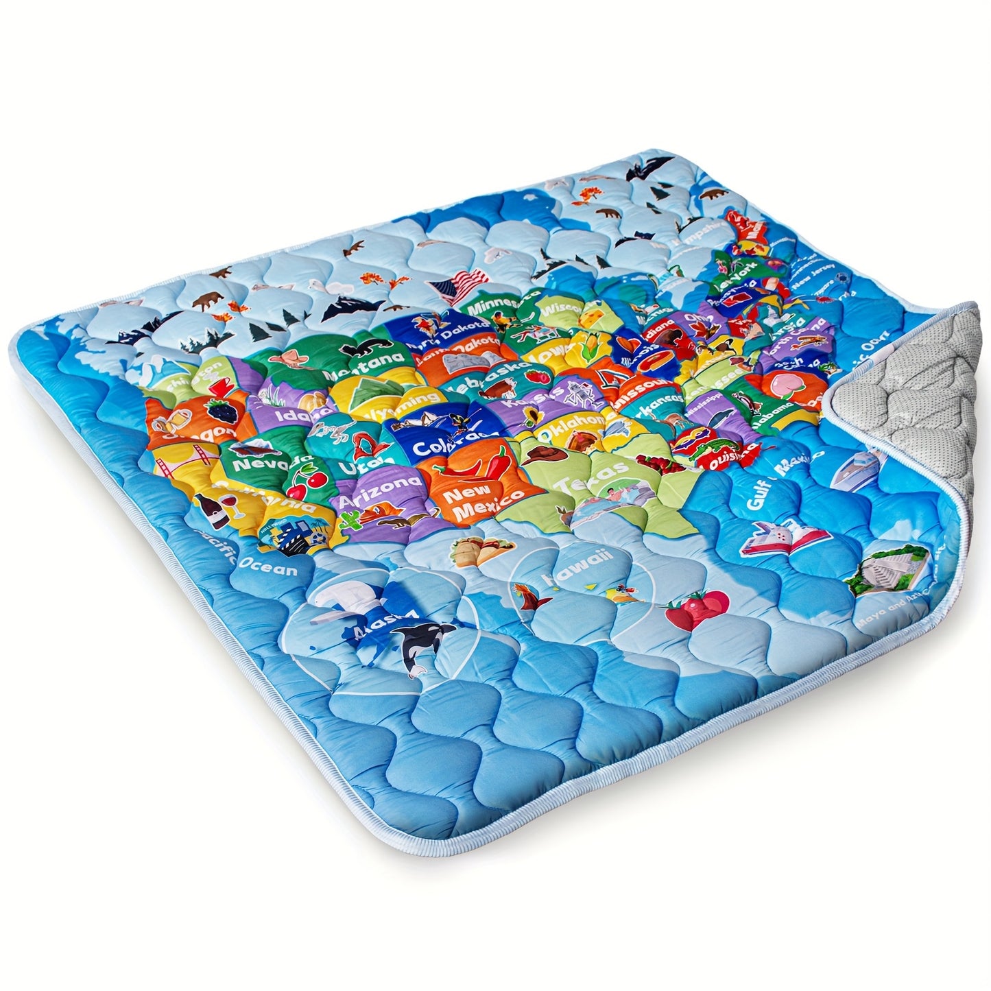 Primlect Baby Play Mat 50x50 Four Sided Alphabet Numbers Anti Slip Crawling Gym For Baby