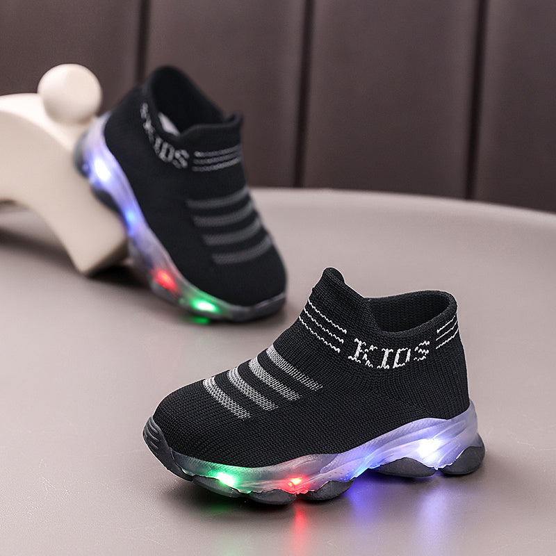 2025 New Fashionable Baby Shoes With Light Glow Lightweight Slip On Walking Shoes