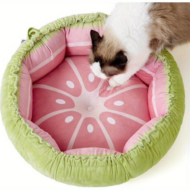 Cozy Comfort Cat Bed For Indoor Cats Reversible Donut Design Washable 21x21 Inches