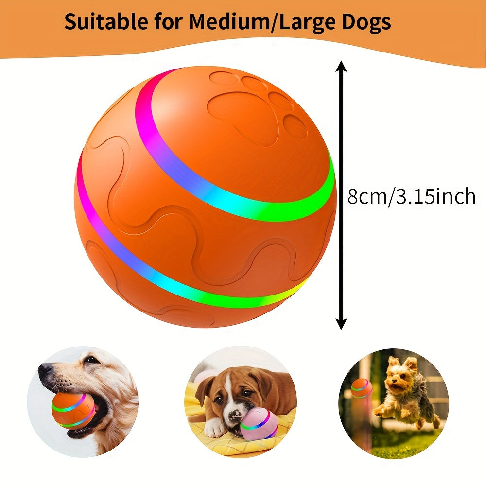 Intelligent Pet Dog Bouncing Ball with Colorful Lights for Medium to Large Dogs