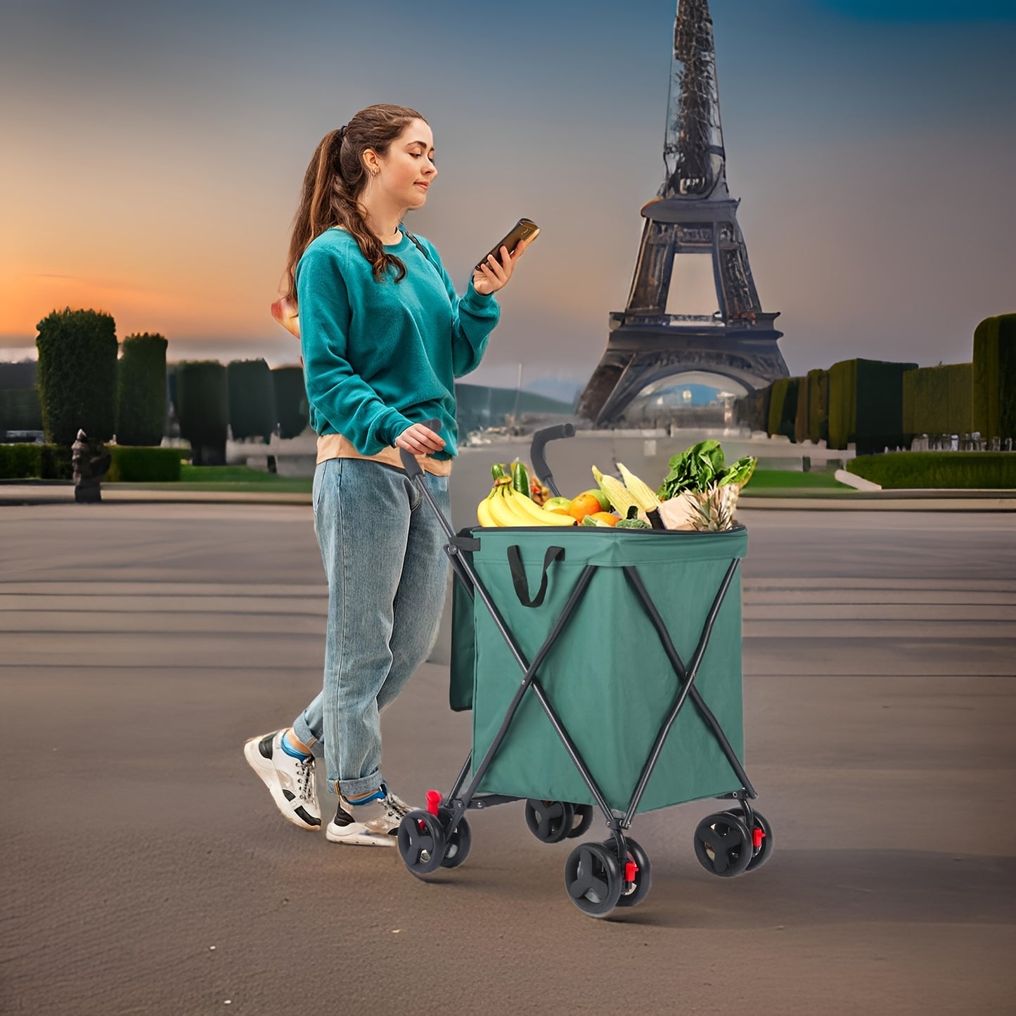 3-in-1 Multifunctional Pet Stroller with Foldable Aluminum Alloy Frame - Heavy-Duty 4-Wheel, One-Foot Brake, Tool-Free Folding, Portable Travel Carrier for Small/Medium Dogs, Cats, Puppies, Kittens - Indoor/Outdoor/Travel Use