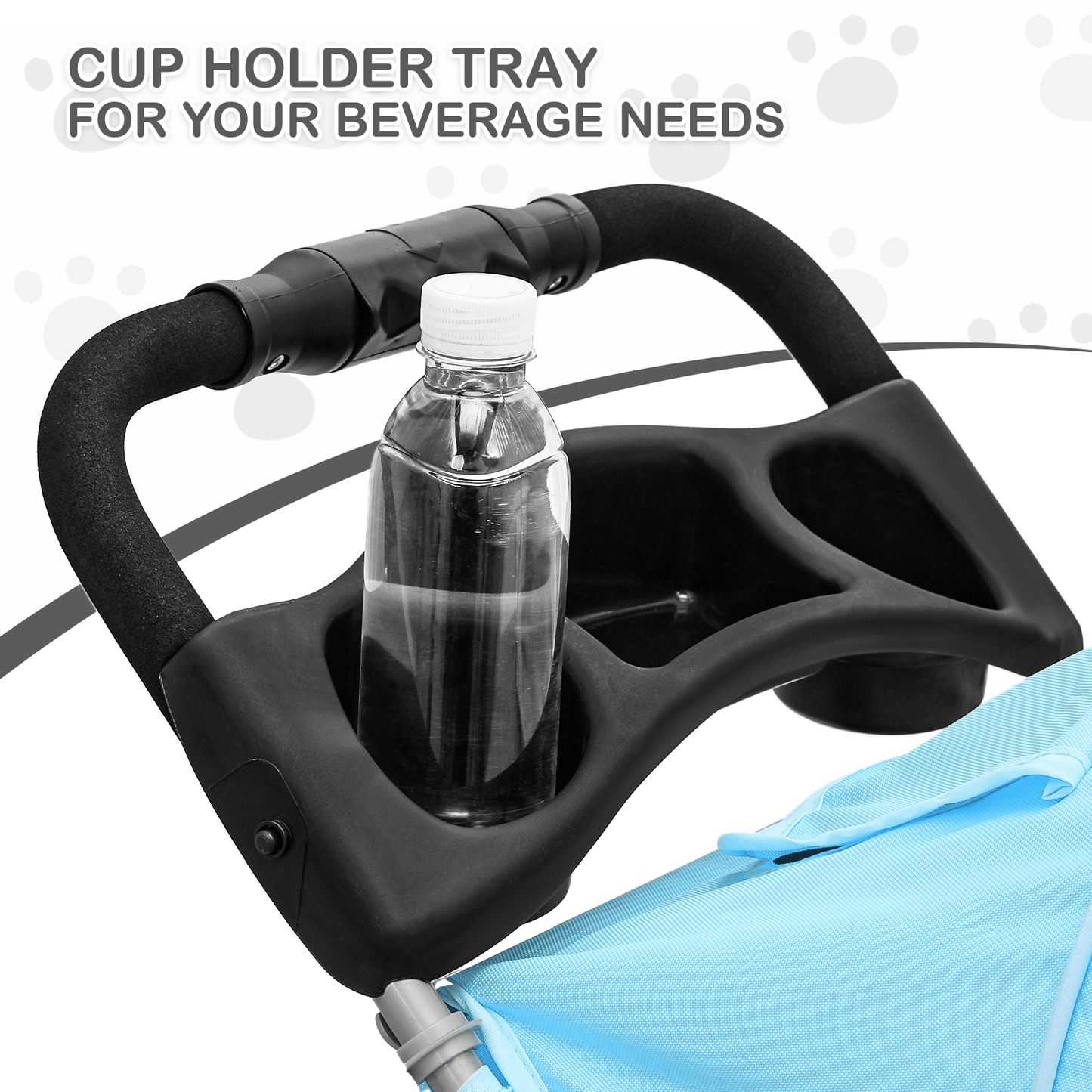 MoNiBloom Foldable Dog Strollers for Small Dogs with Weather Cover, 3 Wheels Pet Strolling Cart for Dogs and Cats with Storage Basket and Cup Holder, Breathable and Visible Mesh for All-Season