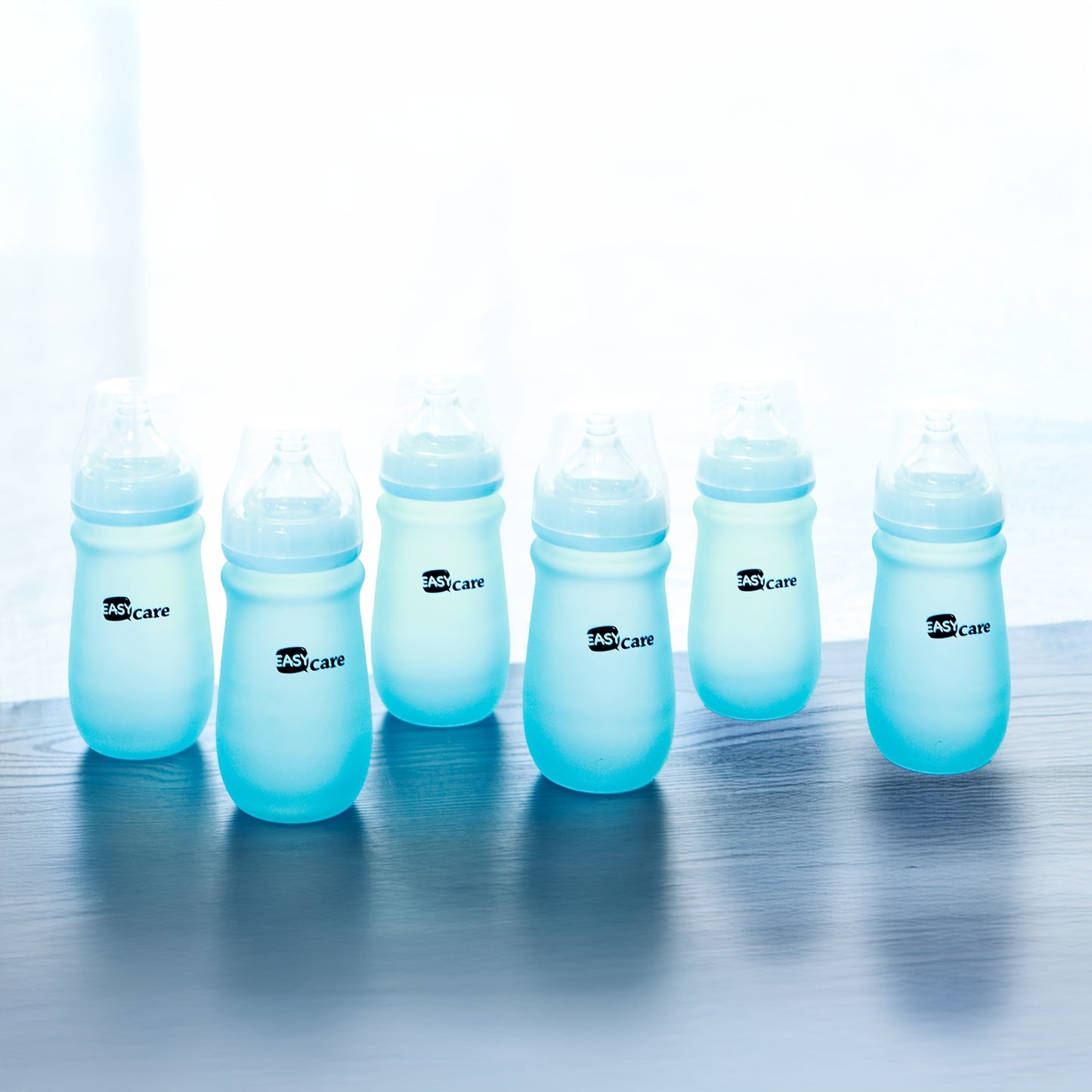 6pcs Easycare Wide Neck Glass Baby Bottles 8.4oz Spill-Proof Sippy Cups for Gifts