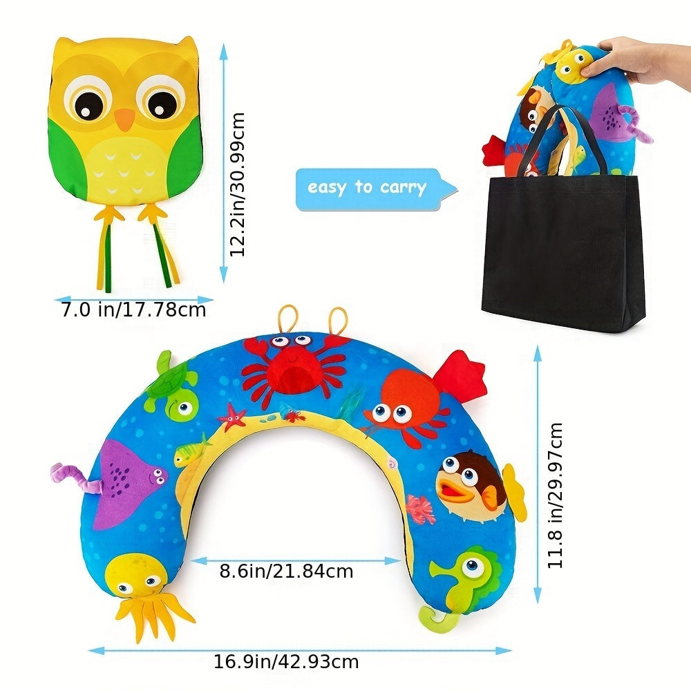 Pillow Toy, Abdominal Time Toy, Suitable for Boys and Girls 0-3-6-9 Months Old, Youngsters Visual and Tactile Exercise, Exercise Youngsters's Coordination Ability