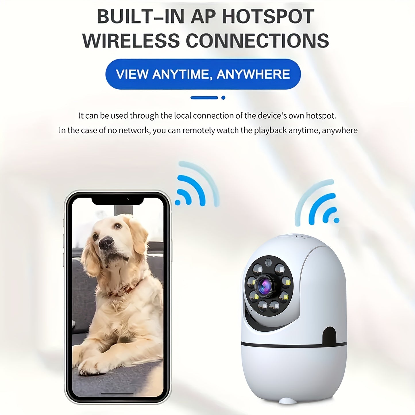 4pcs Wireless Indoor Security Camera Set with 355 Degree Pan Tilt Night Vision and Two Way Talk