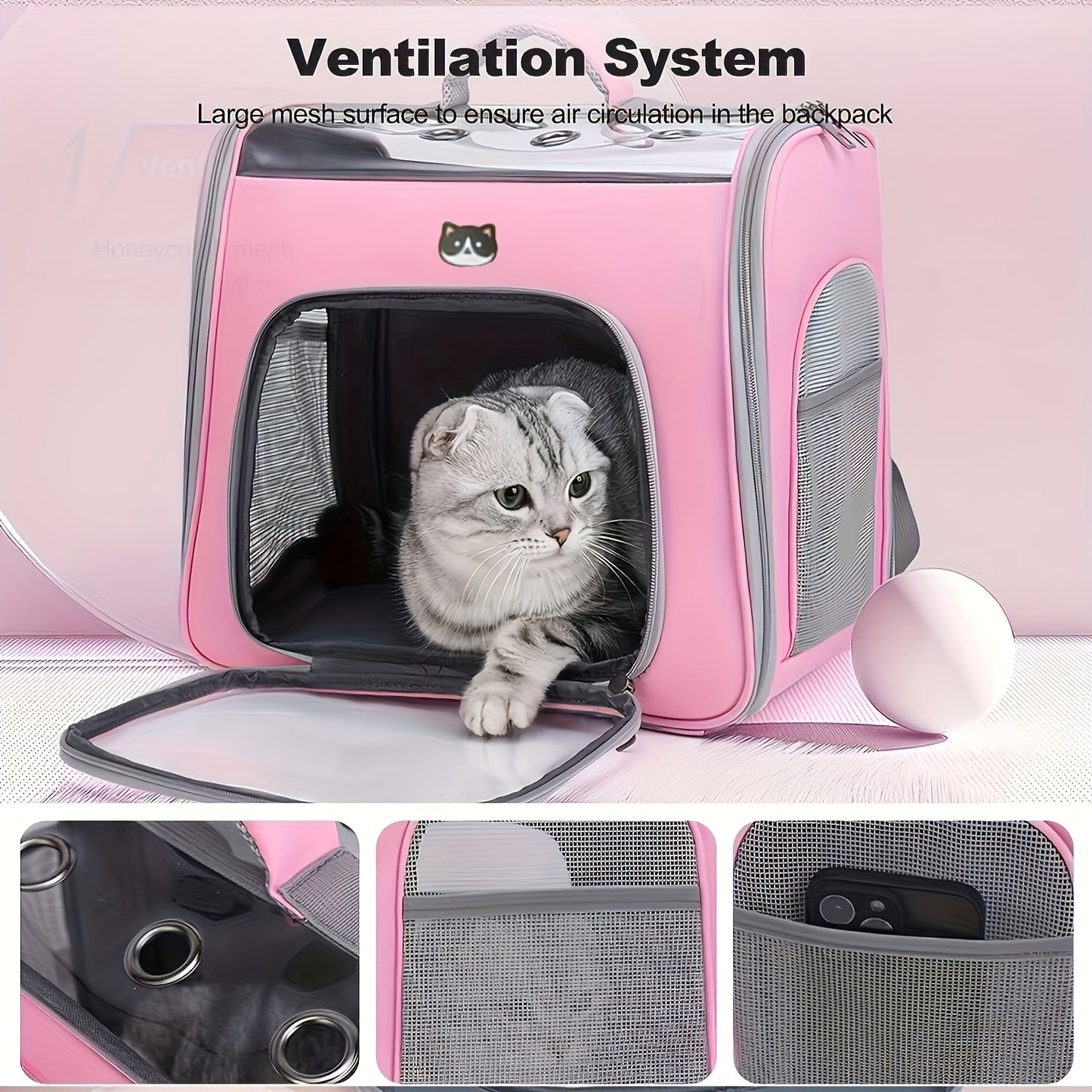 Airline Approved Pet Carrier Backpack for Small Dogs Cats and Puppies Portable Travel Bag