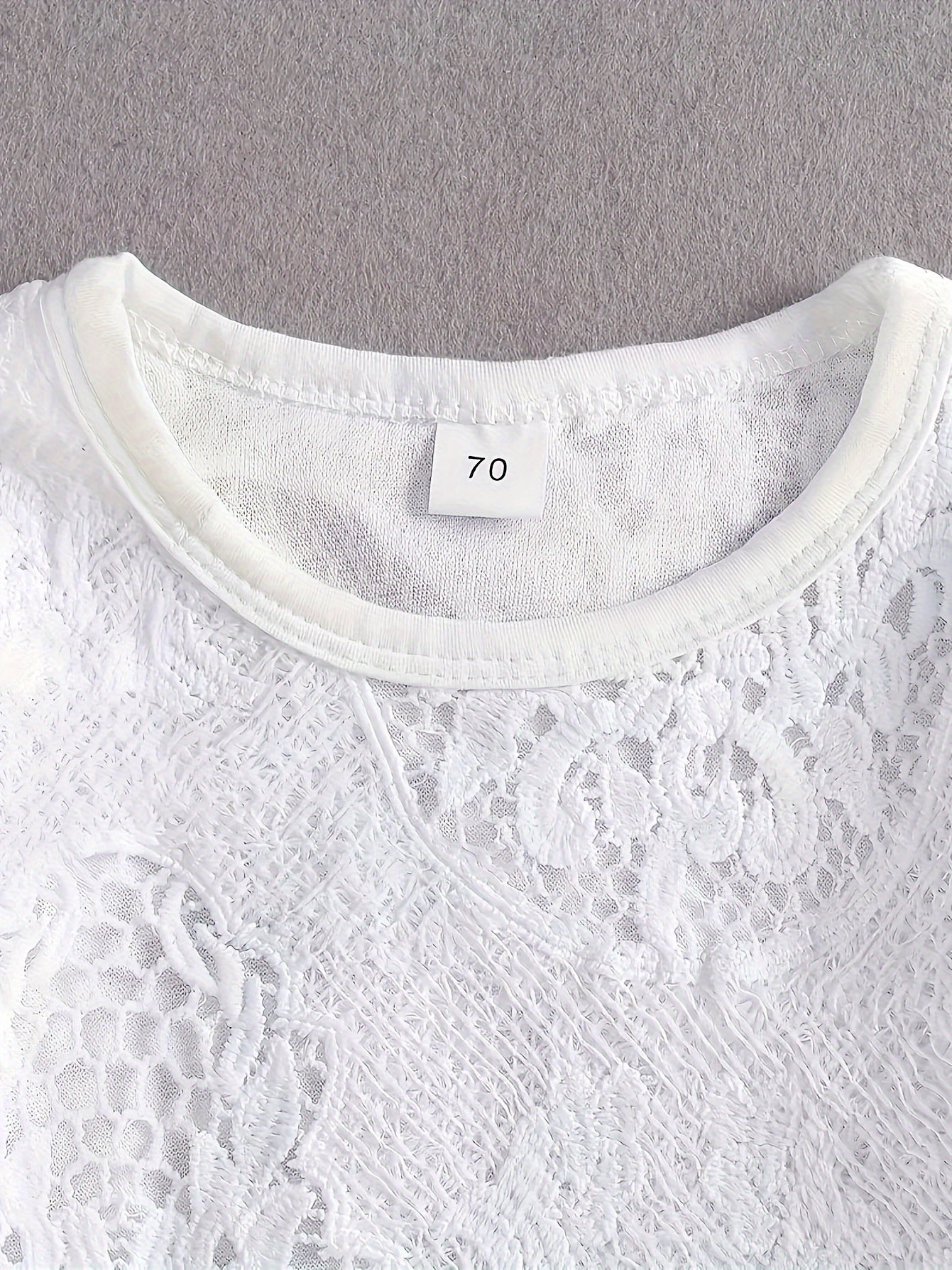 Coquette Baby Outfit 3Pc Lace Romper Denim Set Headband