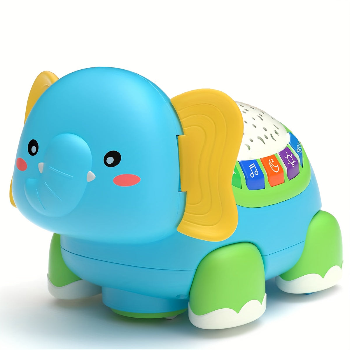 Crawling Baby Toys with Star Projector Music Light Elephant Sensory Toy for Development