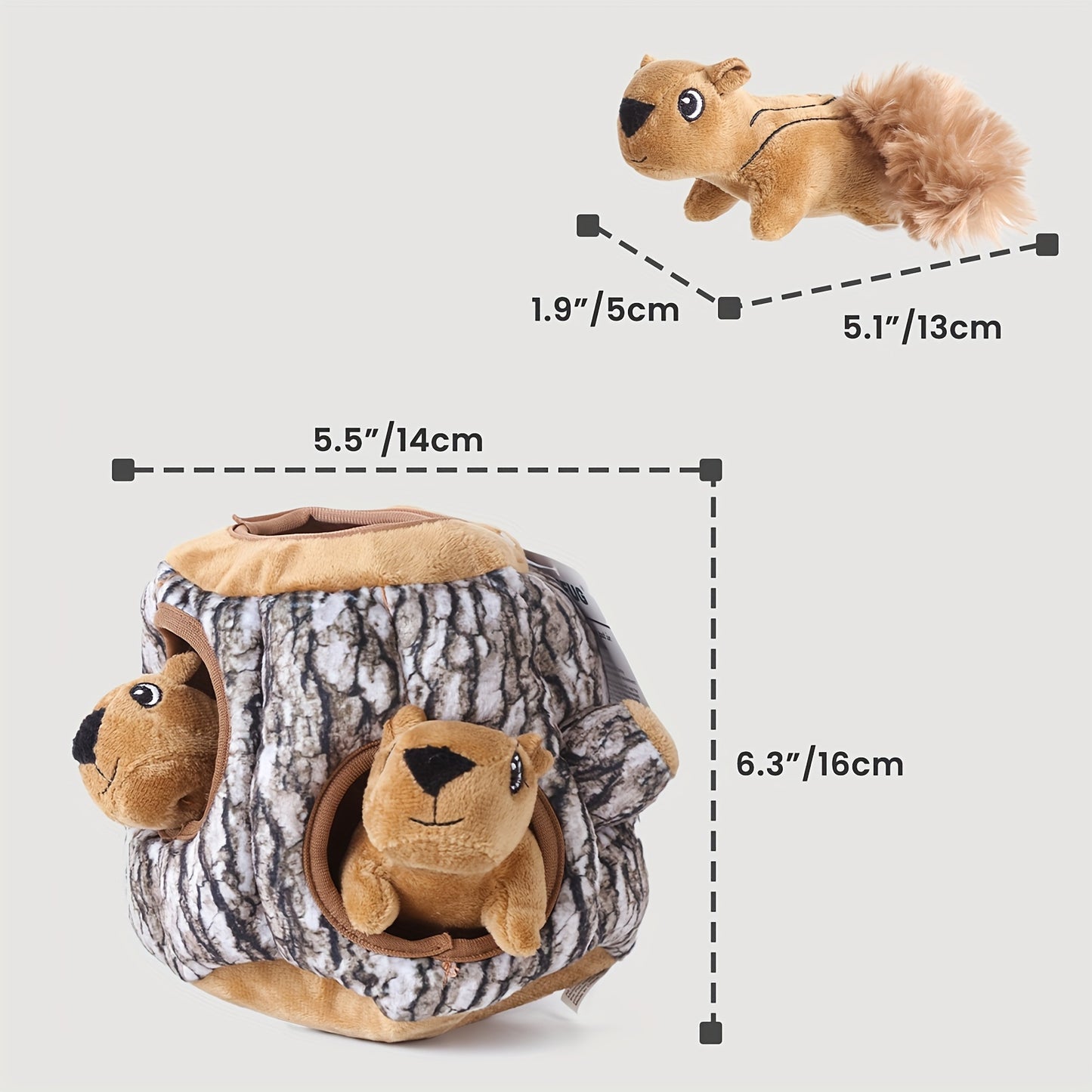 Laifug Hide and Seek Squirrel Plush Dog Toy Interactive Fun for All Breeds