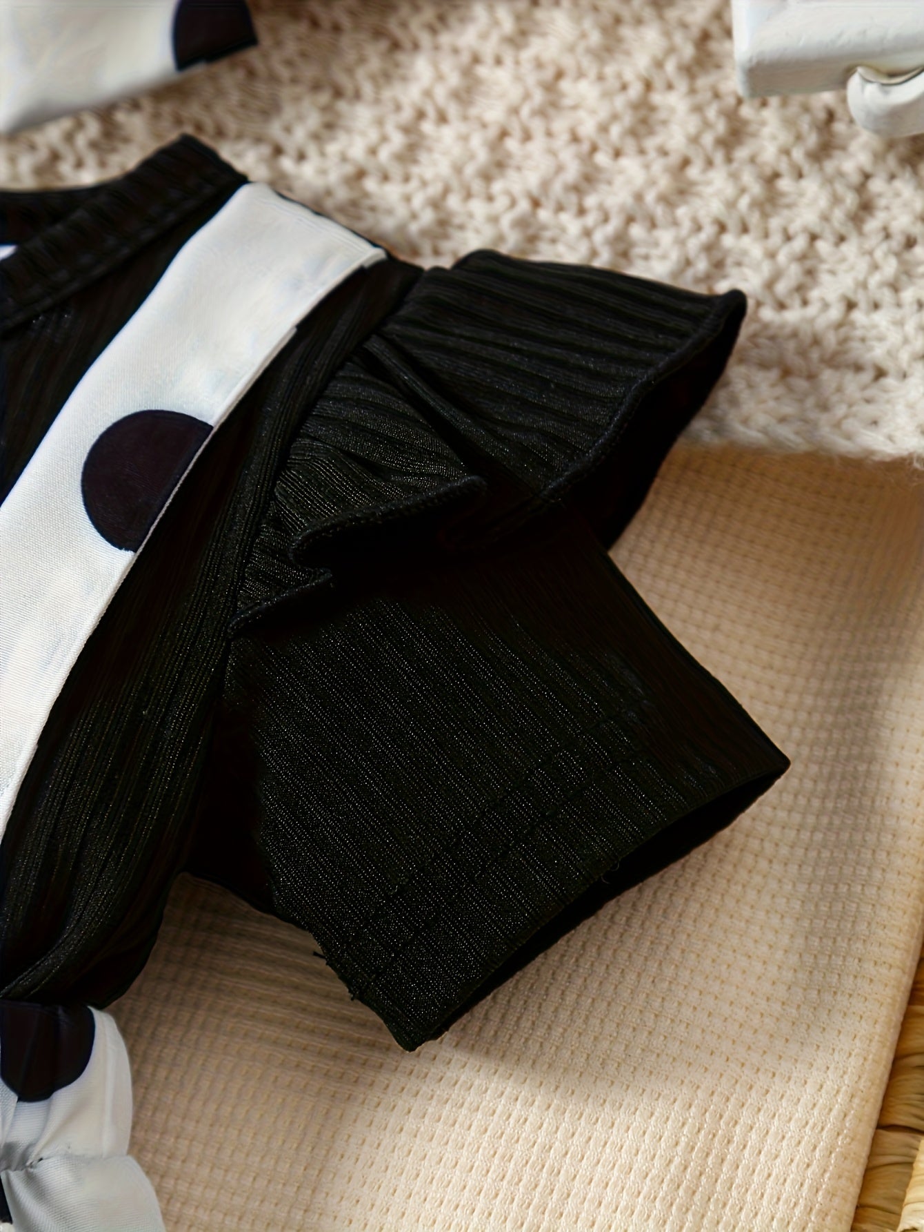 2pcss Set Of Baby Girl Fake, 2pcss Short Sleeved Short Sleeved Polka Dot Suspender Jumpsuit, Cartoon Mouse Embroidery 3D Doll Jumpsuit, Pants Set For Baby Girl'S Clothes, for Outdoor