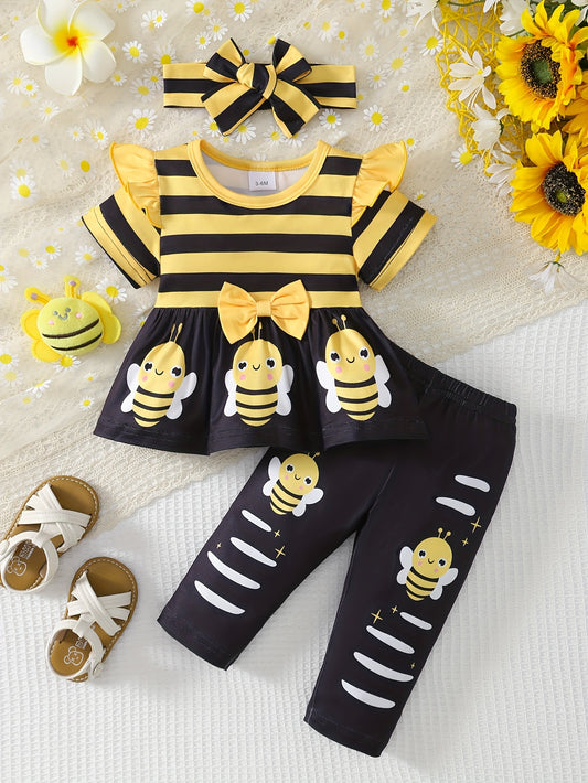 Cute Baby Set Cute Baby Girl Summer Set with Bow Skirt - Loving Babies & Pets Shop