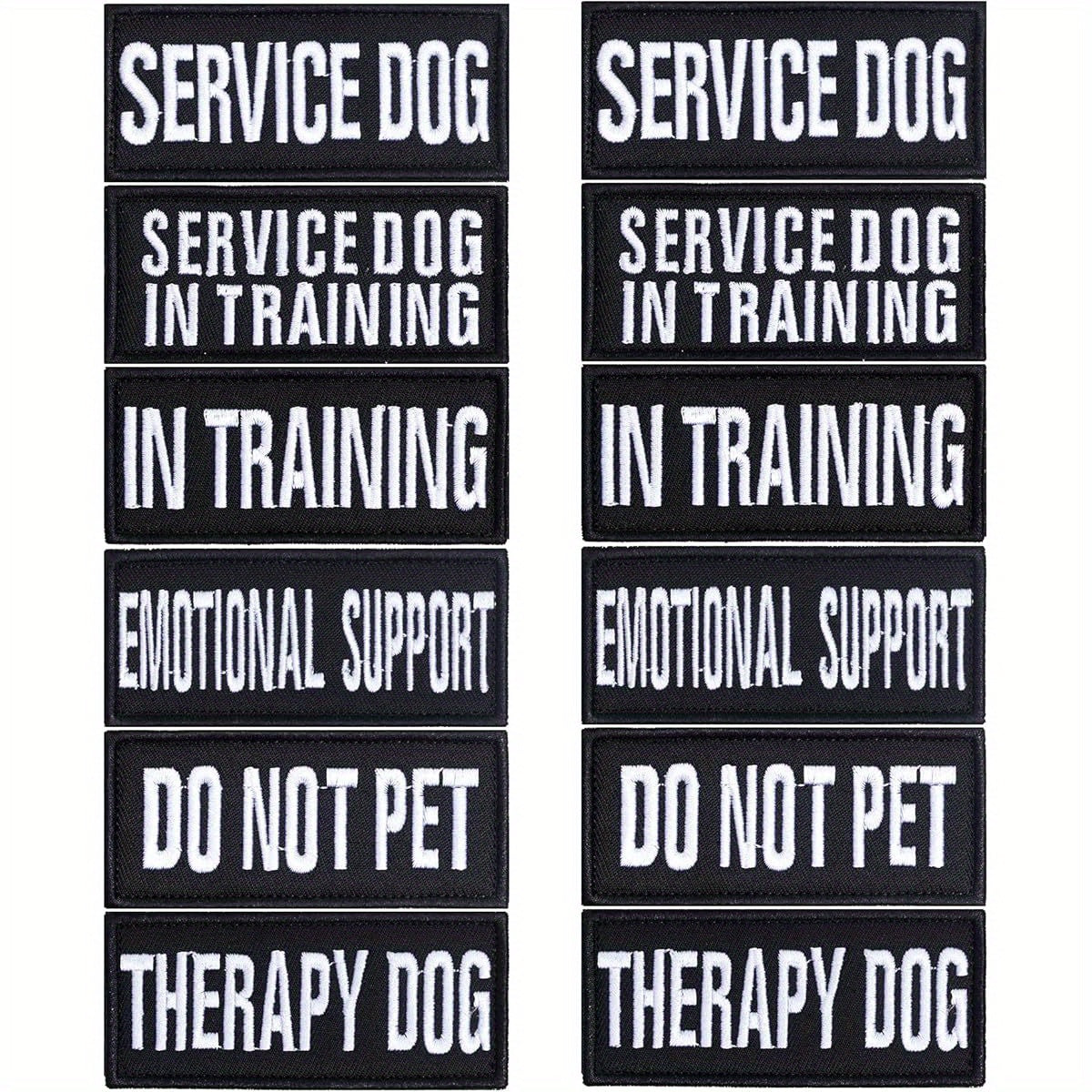 Removable Tactical Dog Harness and Service Dog Vest Patches: Do Not Pet, In Training, and Emotional Support (3.6 x 1.6 Inch)