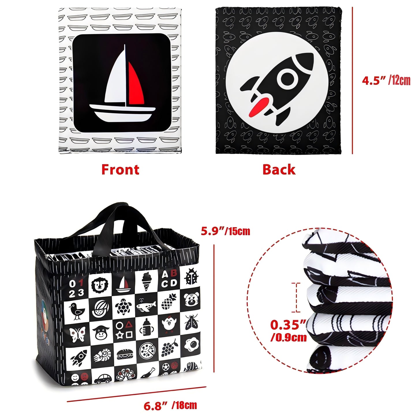 26 Black And White Soft Card Baby Toys For Early Education And Sensory Play