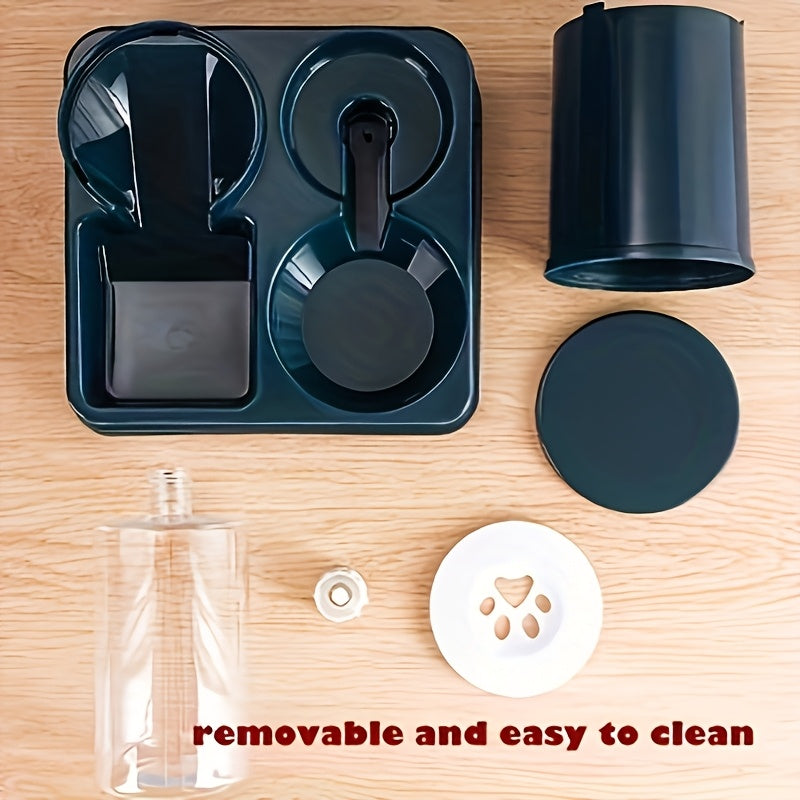 Automatic Cat Feeding And Water Dispenser Set 2-in-1 Gravity Feeder For Indoor Cats