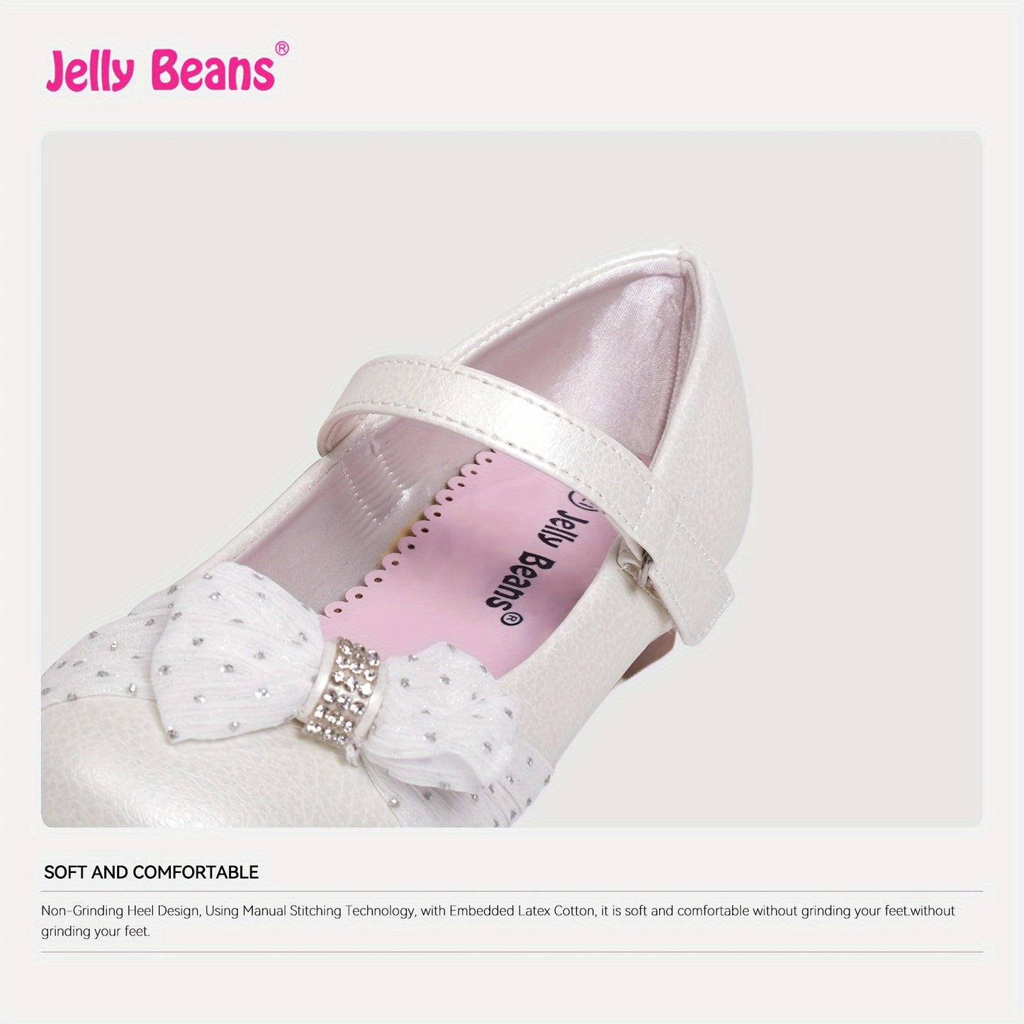 Stylish Bow Mary Jane Shoes for Girls Lightweight Slip-On Soft-Sole Casual Footwear