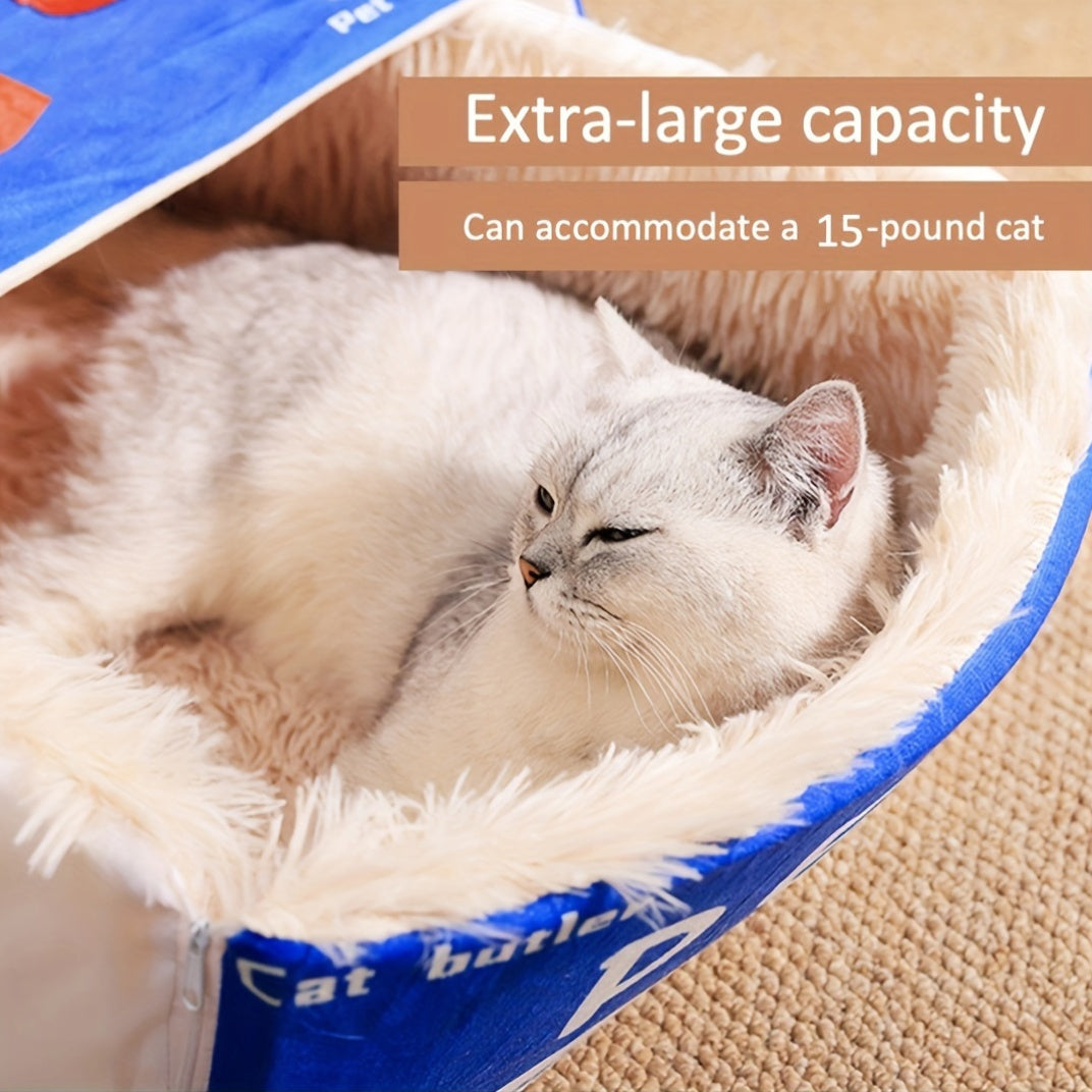 Rectangular Enclosed Cat Bed for All Seasons Cozy Snack Box Design Perfect Gift for Cats
