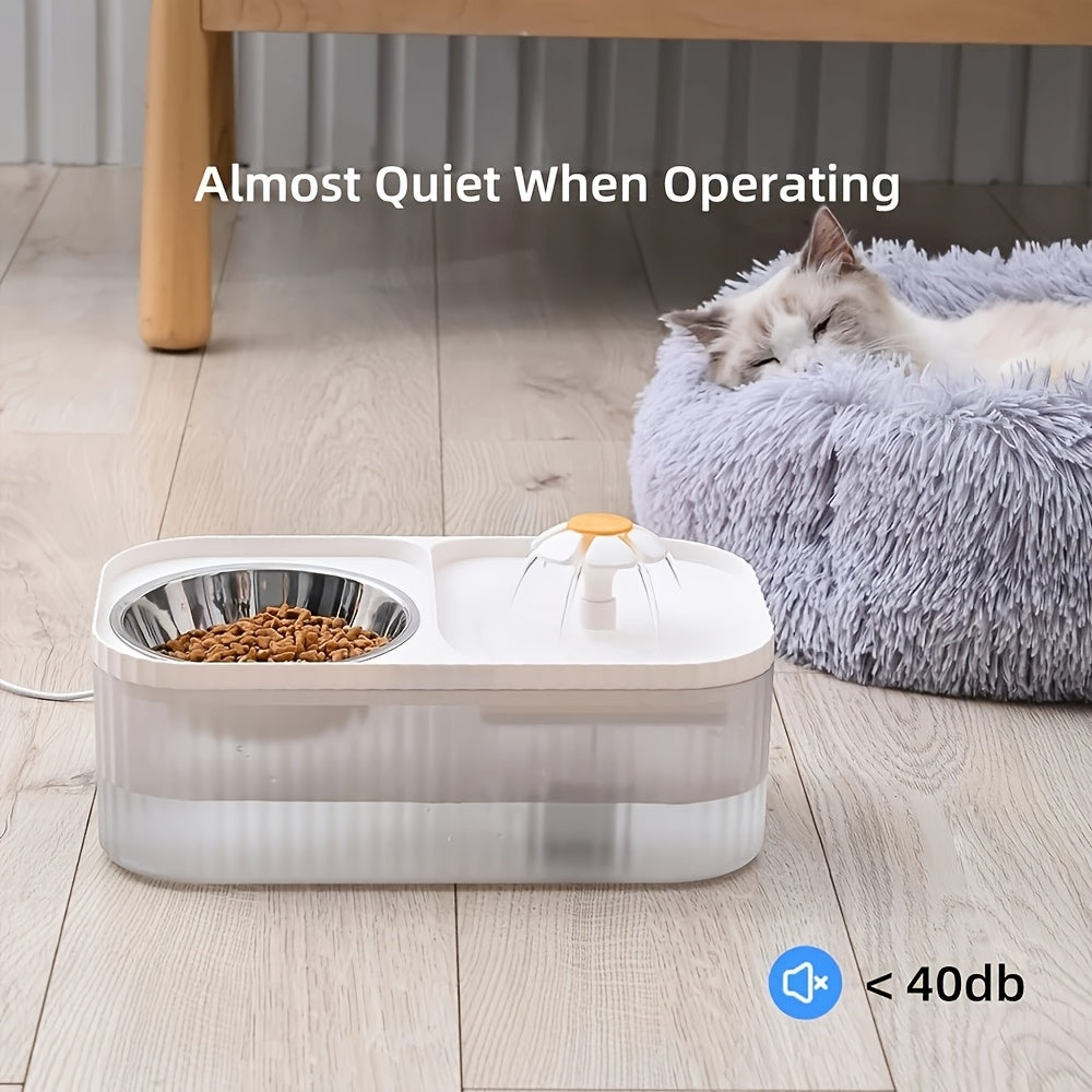 Automatic Pet Feeder And Water Dispenser For Cats And Small Dogs Stainless Steel Design