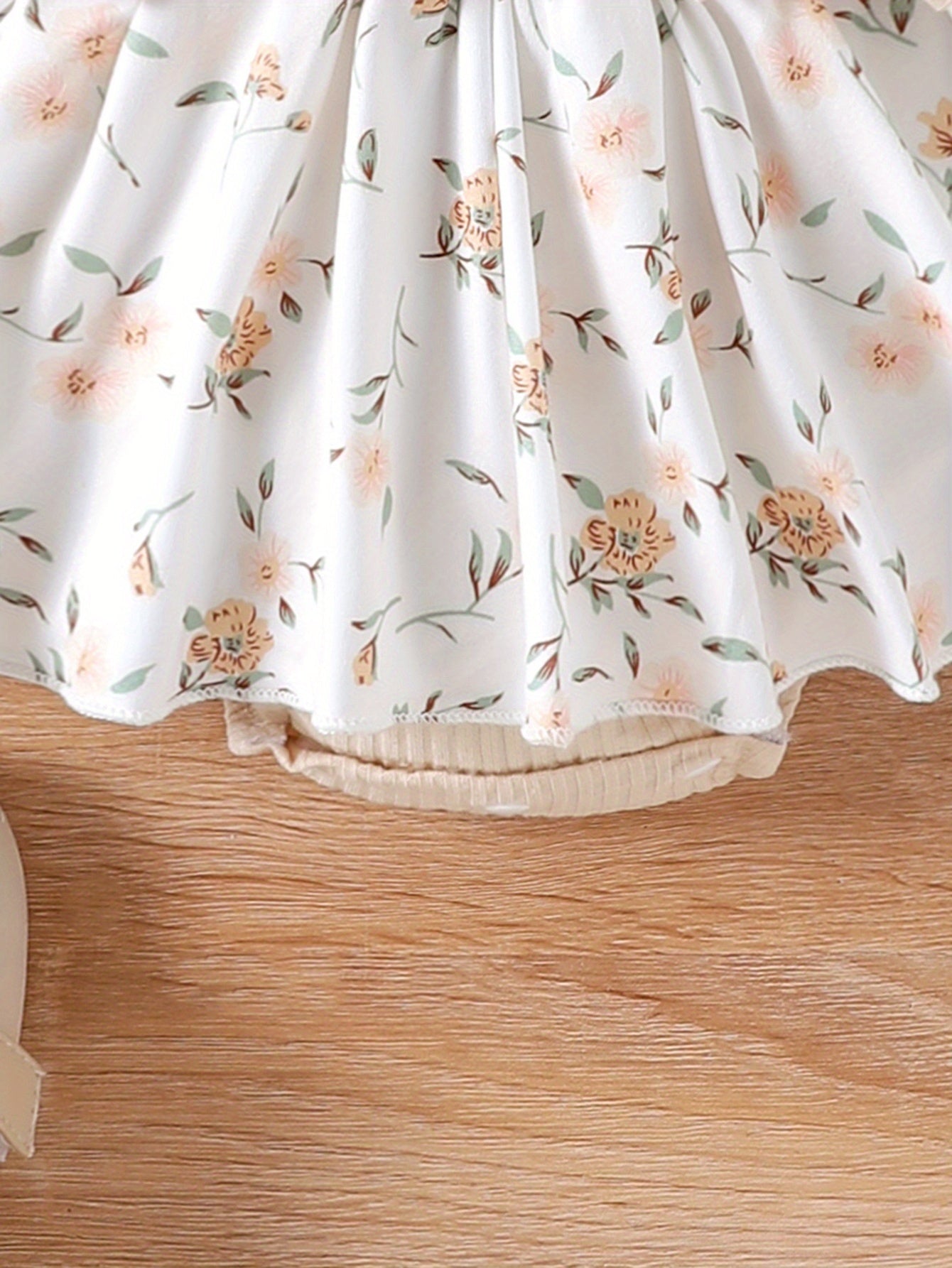 Floral Soft Knit Baby Bodysuit With Matching Headband Set