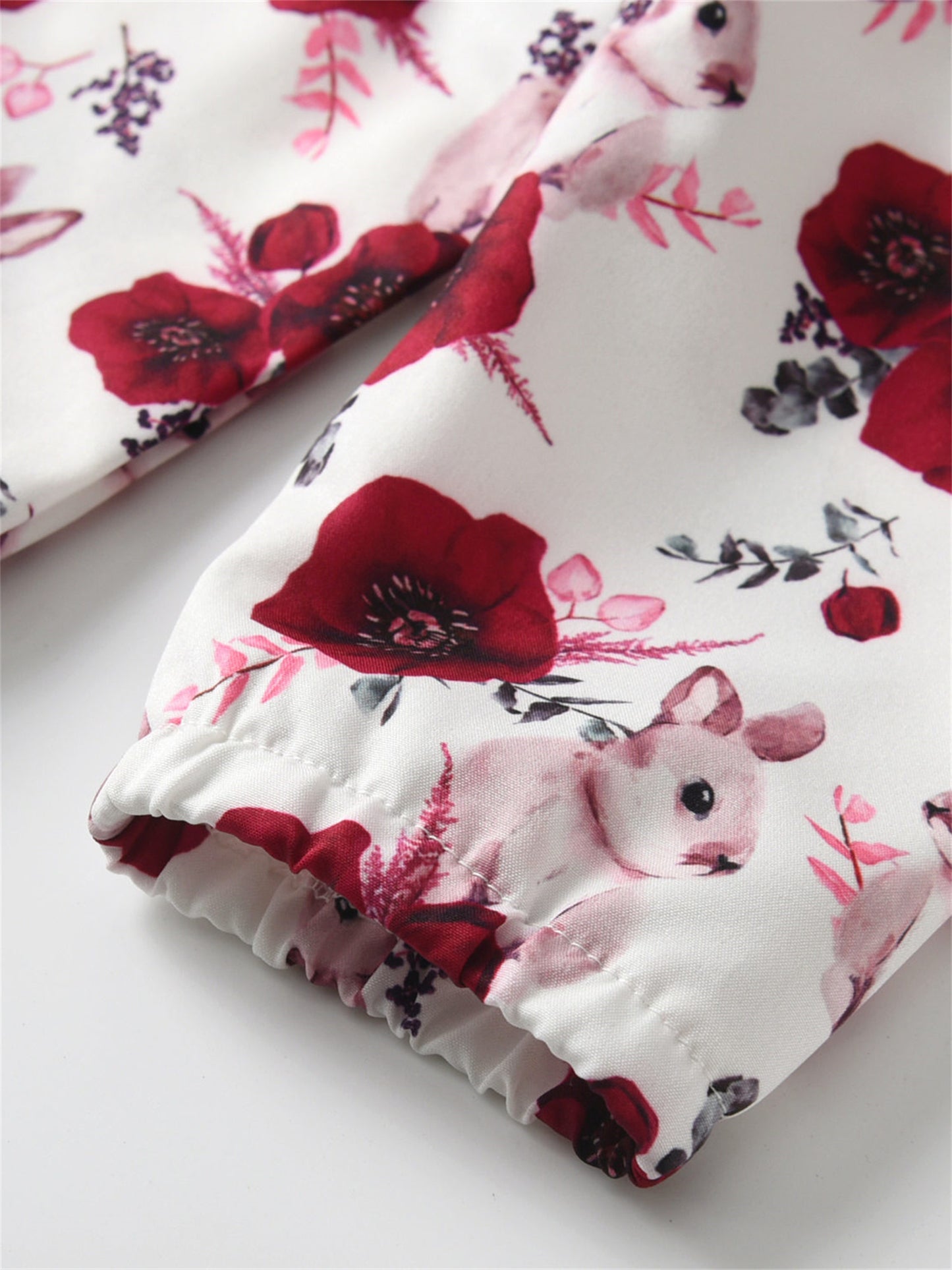 KuKitty Newborn Baby Girl 3 Piece Floral Bow Romper Set With Headband Long Sleeve Outfits