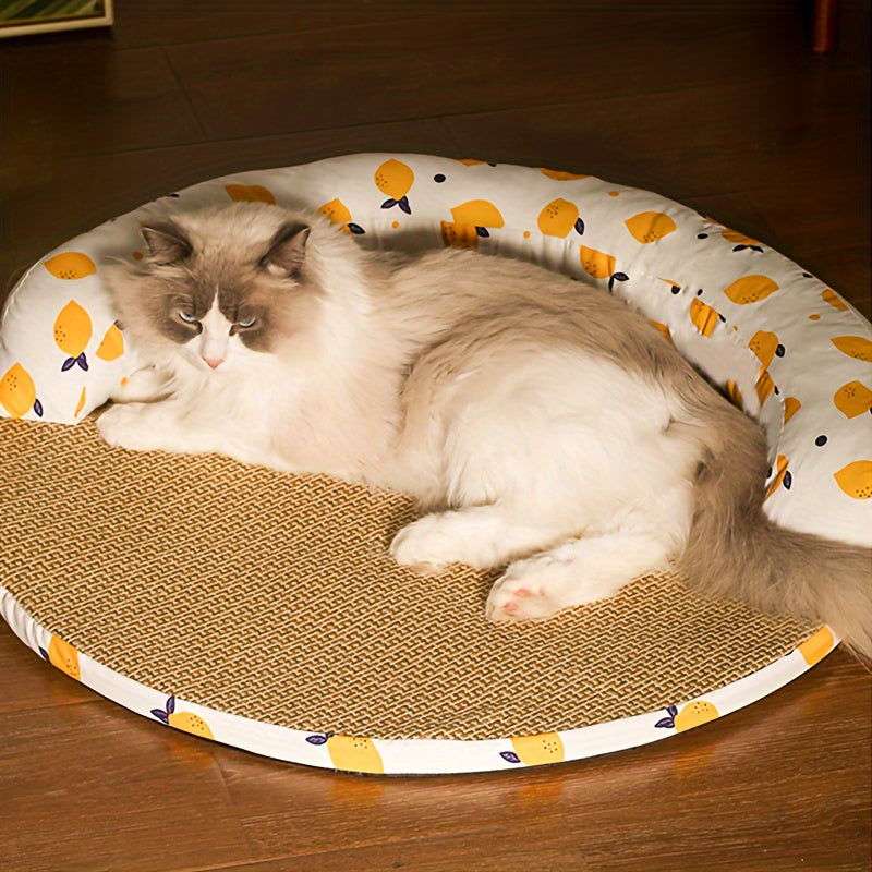 Round Mat Cat Nest Soft Cozy Mattress for Dogs and Cats Indoor Summer Sleep 27 Inch
