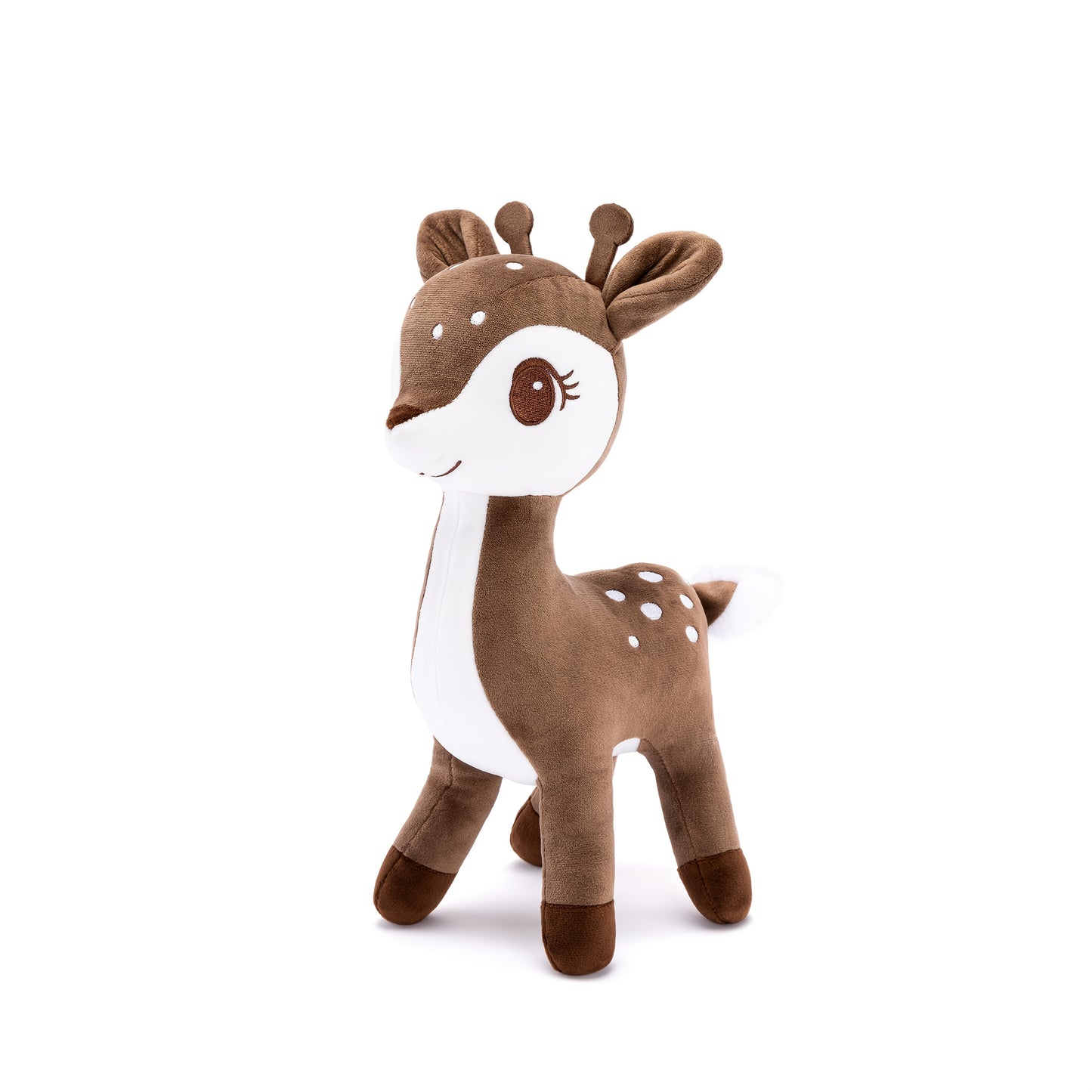 Adorable 12 Inch Brown Deer Plush Toy Soft Fabric Perfect Gift for Kids and Decor