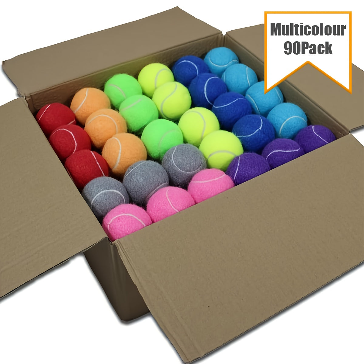 90 Pack Training Tennis Balls for Practice and Pet Play Ideal for Beginners and Dogs