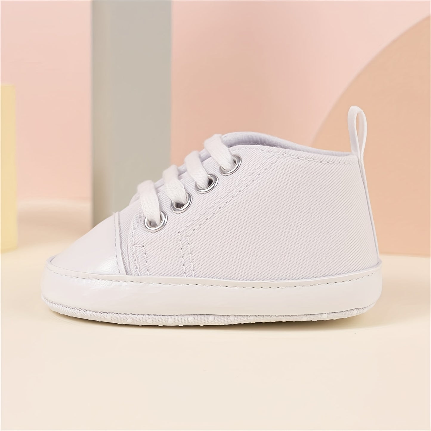 Unisex First Walking Shoes - Breathable Canvas High-Top Sneakers with Anti-Slip Soft Rubber Sole, Striped Design for, All-Season Casual Training Running Shoes, Shoes, Footwear, Cute Footwear, Durable Traction Footwear