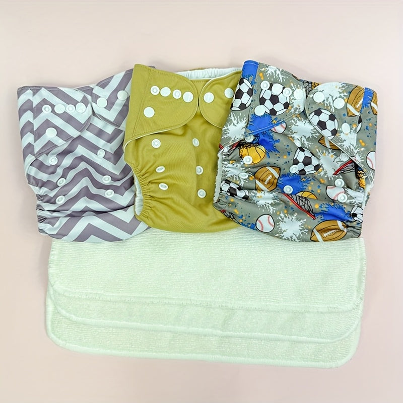 Reusable Cloth Diaper Set 6 Pieces Adjustable Leak Proof Maternity Bag for Babies 0-3 Years