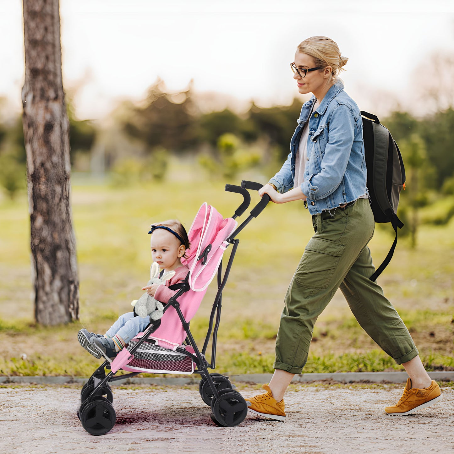 BabyJoy Alloy Steel Stroller – Lightweight Foldable Design for Outdoor Walks