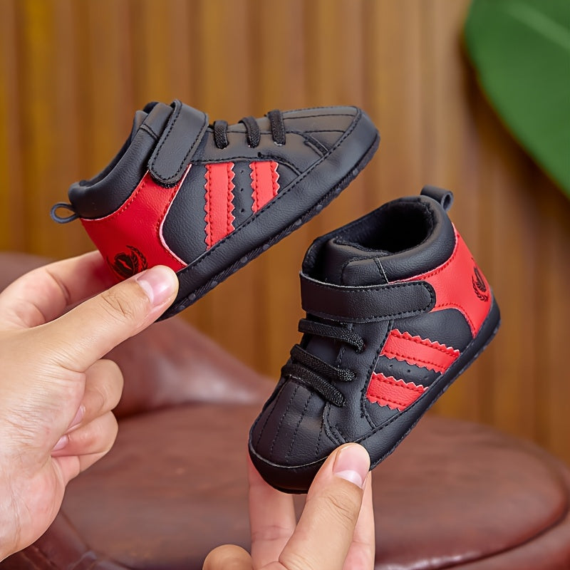 Toddler Sneakers | Soft Sole Walking Shoes | Fashion Casual Footwear | Easy Fastener Closure | Breathable Fabric Lining | Durable Sole | Versatile for Indoor & Outdoor Use | Available in Black, White, & Gray | Spring & Fall S