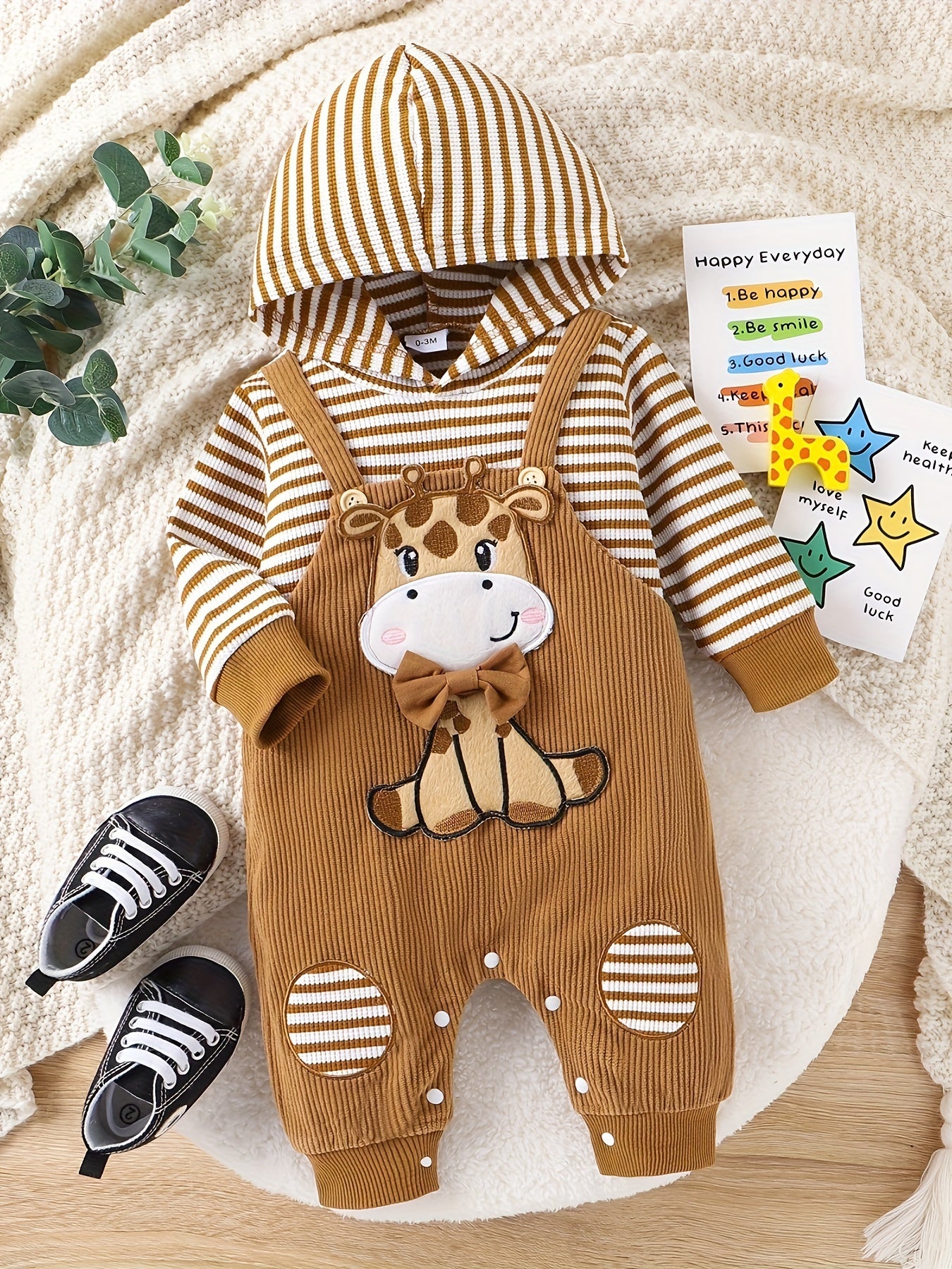 Baby Boy Long Sleeve Romper And Pocket Pants Set For 0 To 18 Months Winter Fall Outfit Cozy Cotton