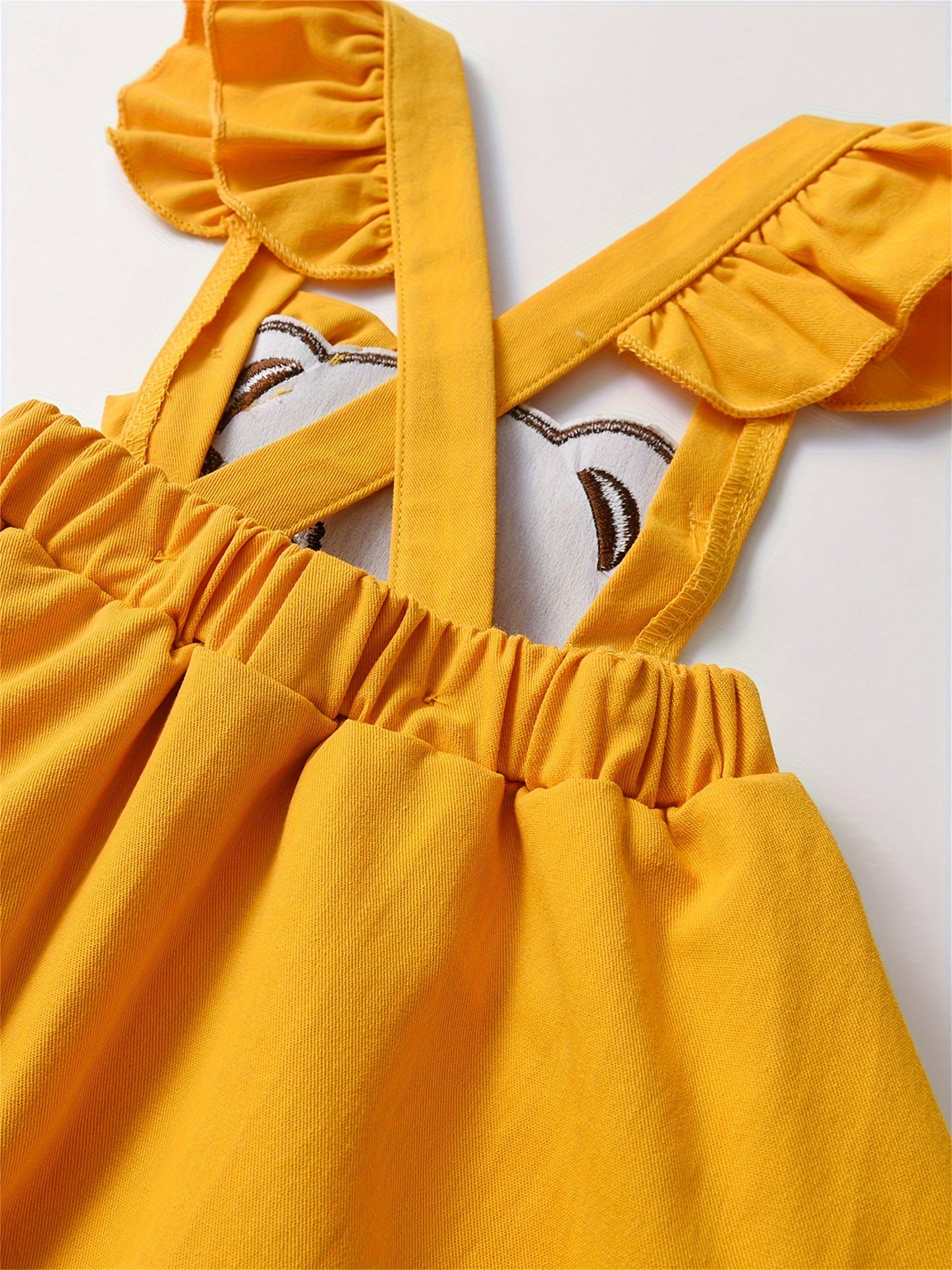 KuKitty Baby Girl 3 Piece Outfit Set Long Sleeve Tee Tops Bear Suspender Skirt Headband