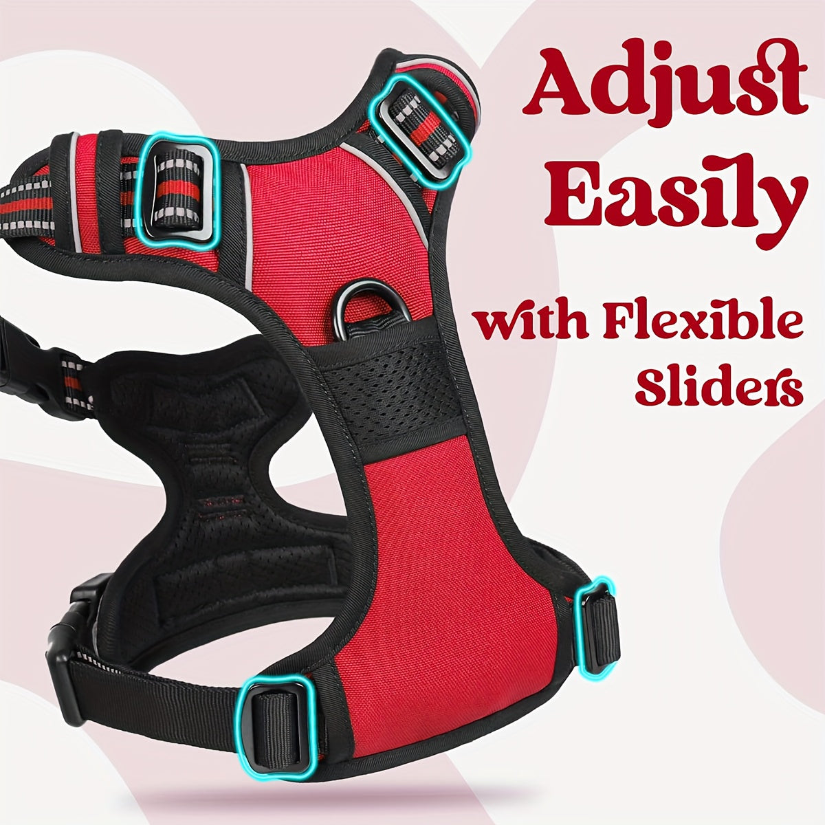 Adjustable No Pull Dog Harness and 5ft Leash Bundle with Reflective Design for All Breeds