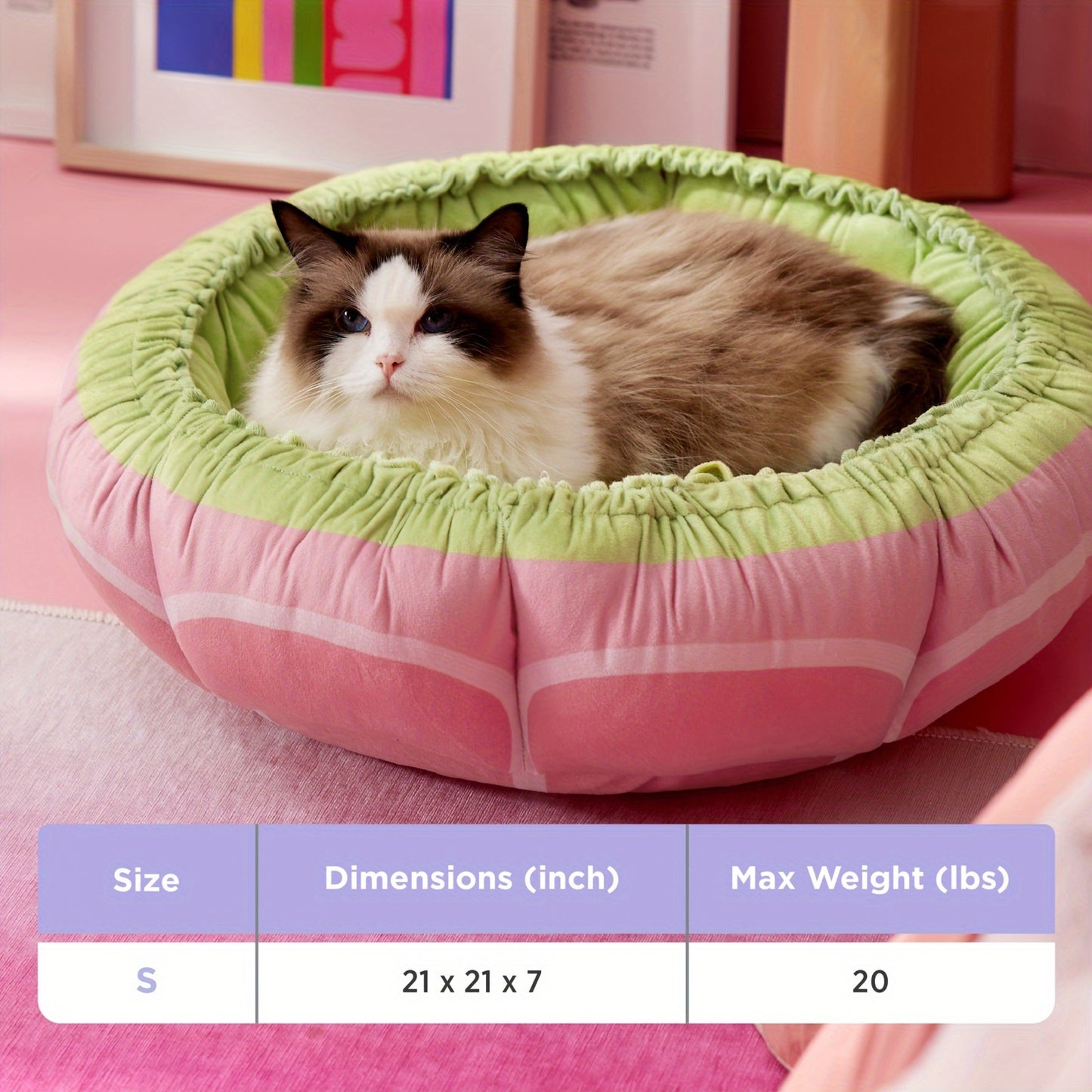 Cozy Comfort Cat Bed For Indoor Cats Reversible Donut Design Washable 21x21 Inches