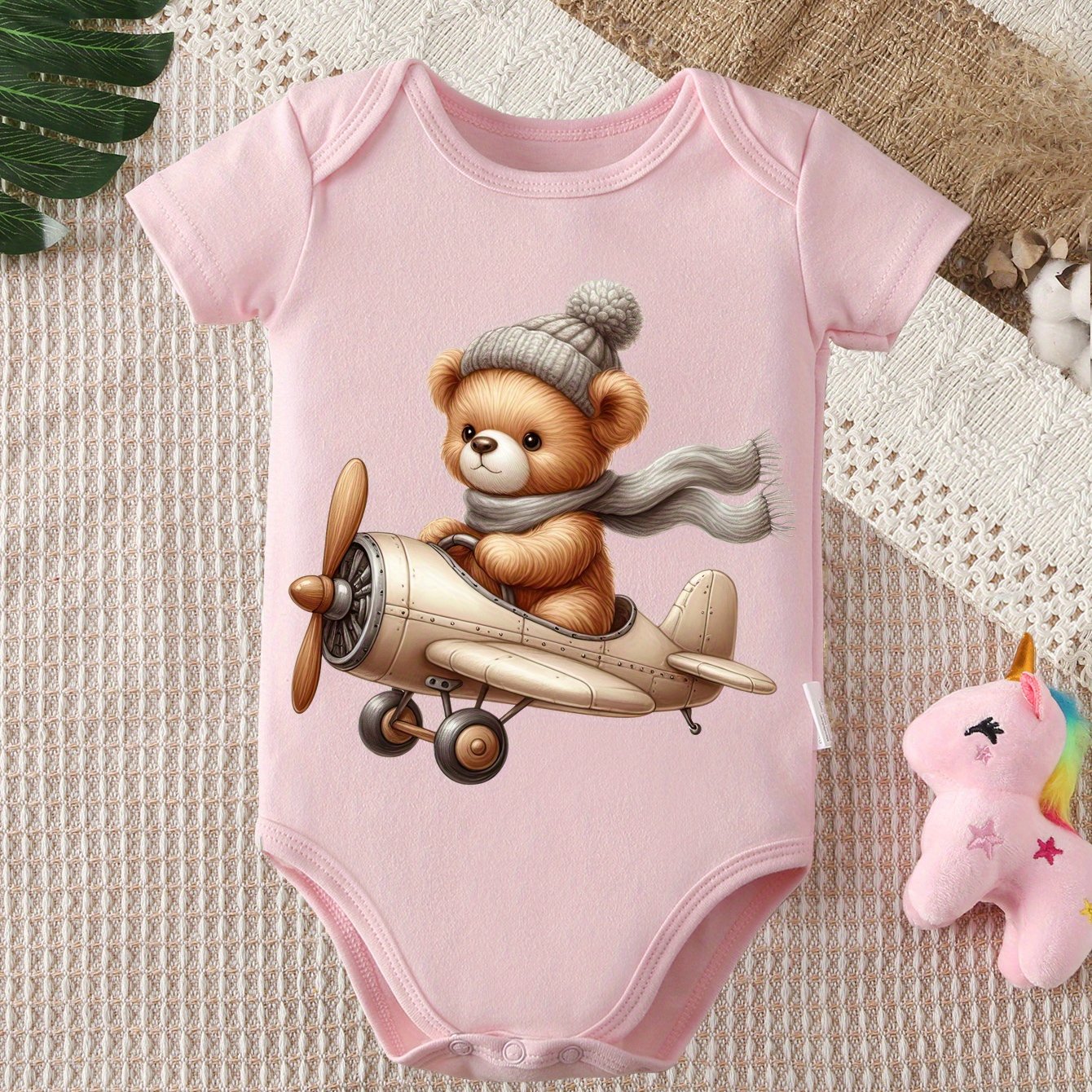 Cute Cartoon Bear Baby Onesie High Quality Cotton Romper for 0 to 12 Months Newborn