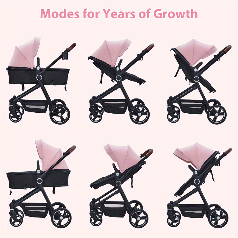 Ataucjin 2-in-1 Lightweight Stroller with Removable Seat, Cup Holder, Harness & Large Storage Basket – Shock Absorbing Travel Stroller for Youngsters to Youngsters 1-3, Black & Brown Design, Travel Stroller | Stylish Mixed