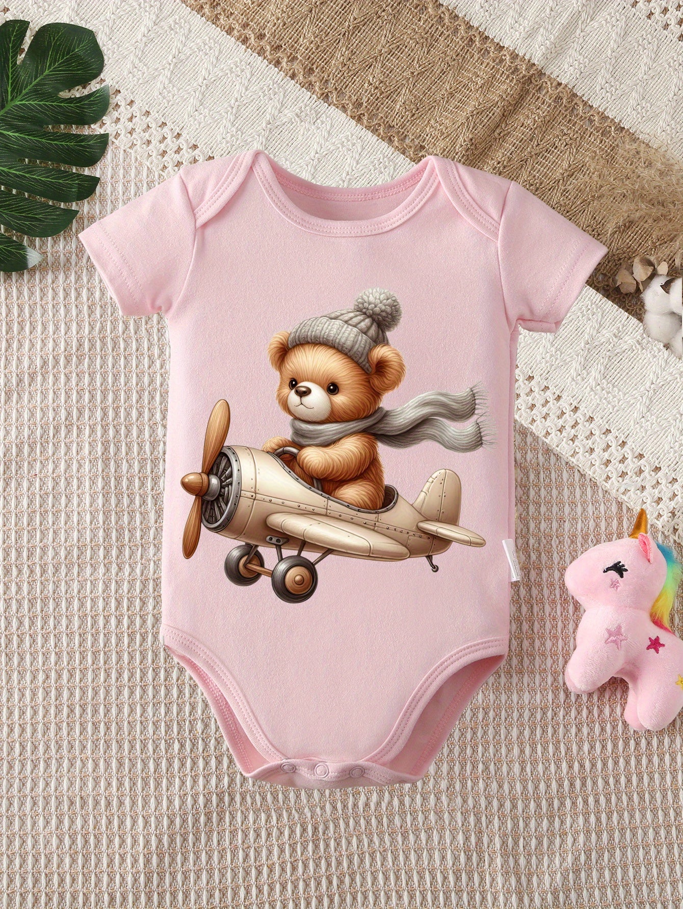 Cute Cartoon Bear Baby Onesie High Quality Cotton Romper for 0 to 12 Months Newborn