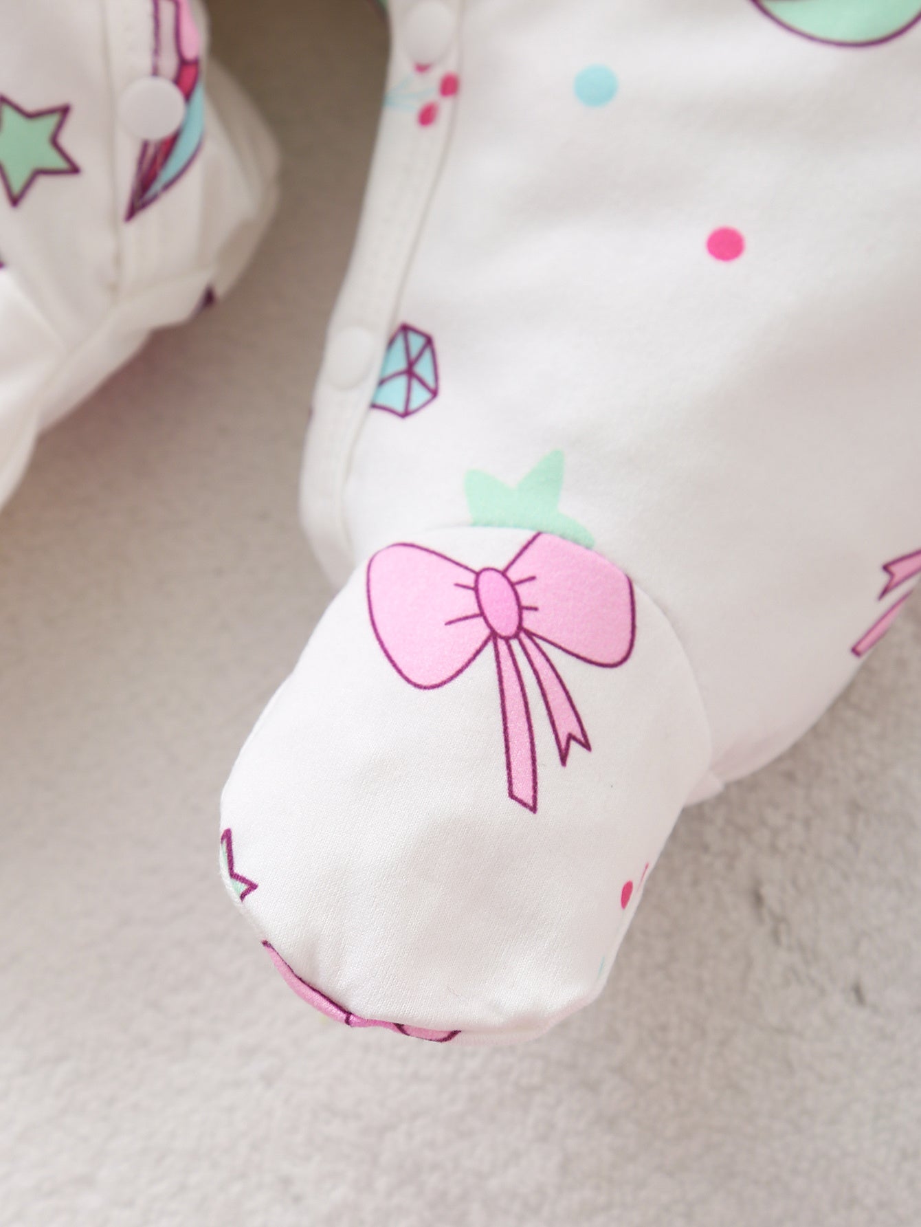 Girls Unicorn Print Footed Romper Set Of 3 For Baby