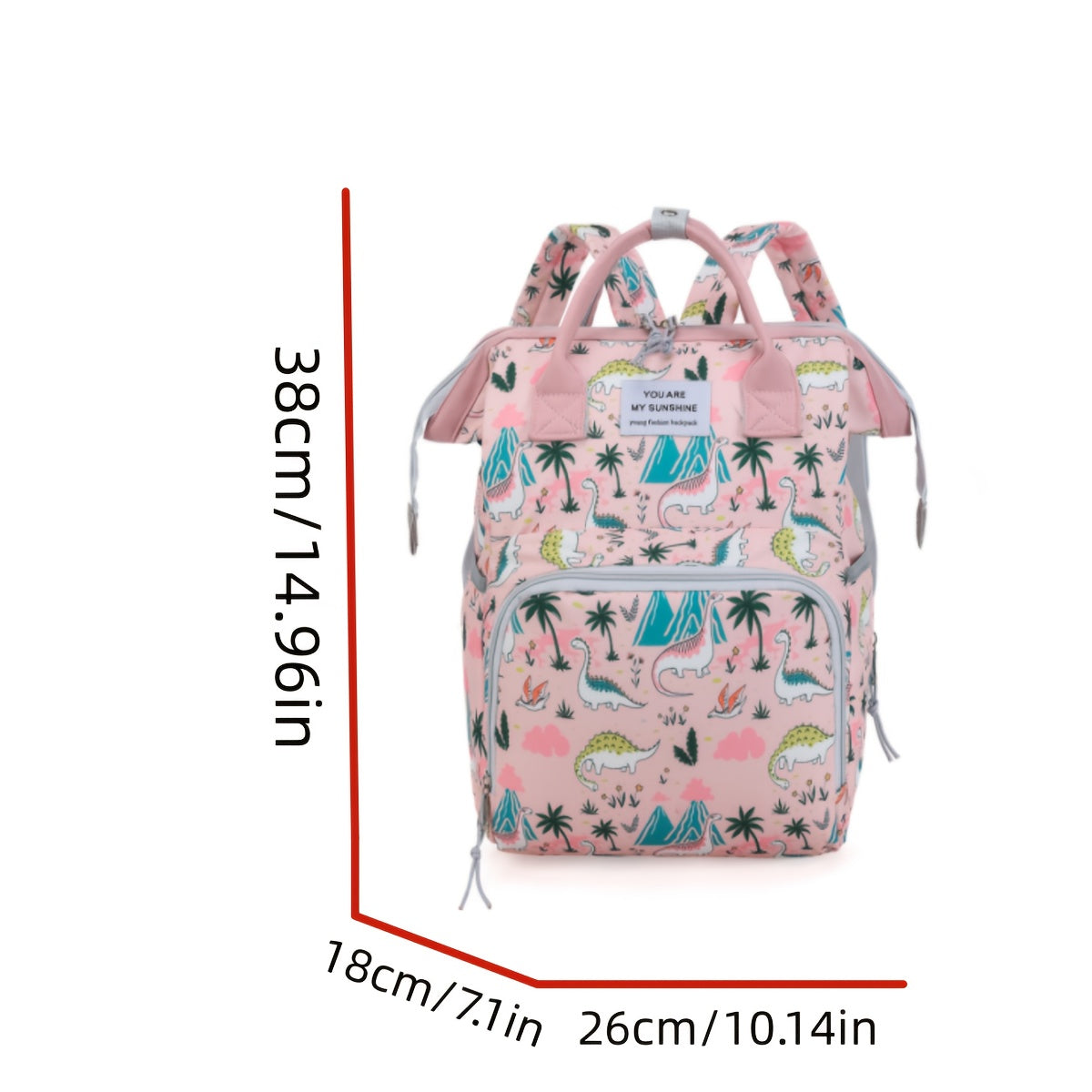 Chic Pink or Gray Diaper Backpack - Spacious & Lightweight Parent Bag with Practical Pockets, Durable Oxford Fabric